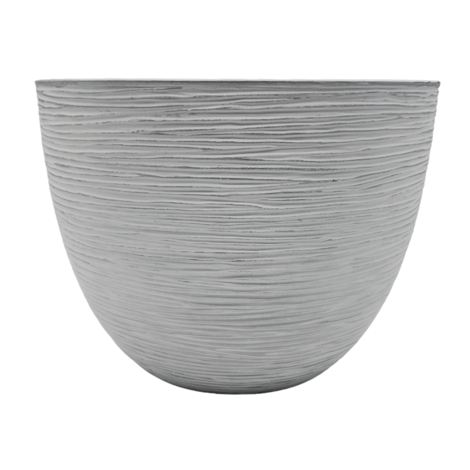 Macetero Maceta Diseño Rayas Envejecido De Plastico Blanco M-2