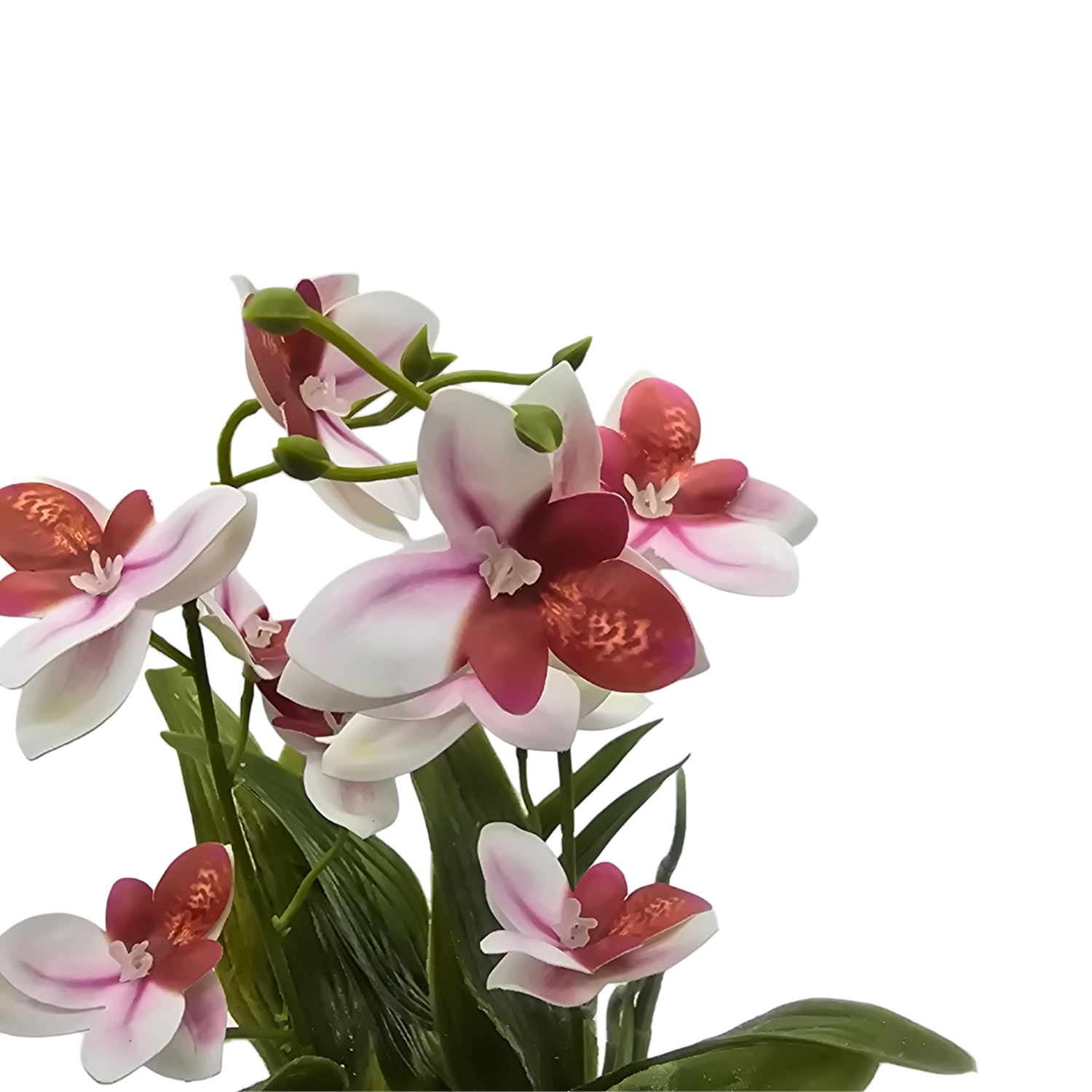 Planta Artificial Orquidea Rosado Decorativa Macetero Loza-2