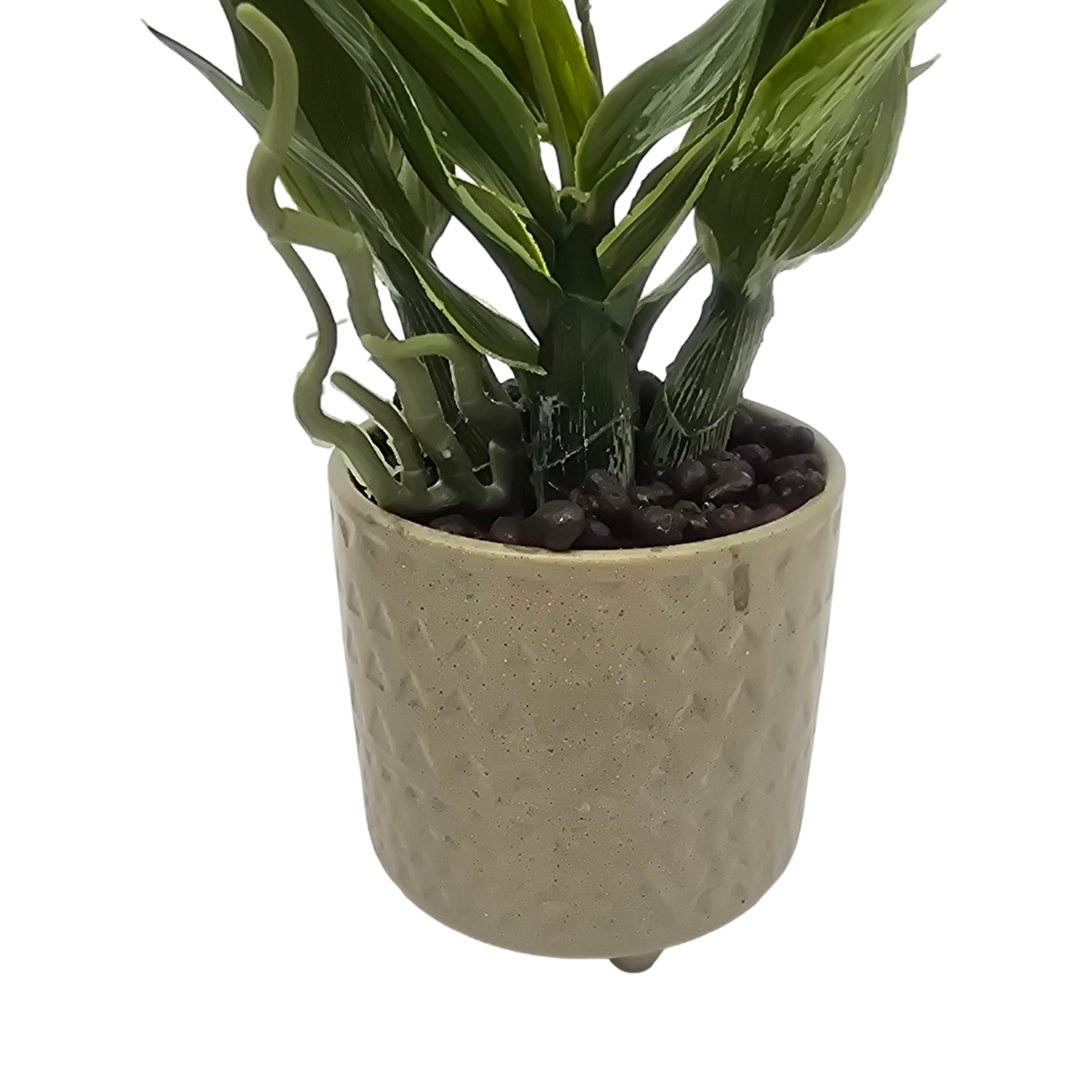 Planta Artificial Orquidea Rosado Decorativa Macetero Loza-3