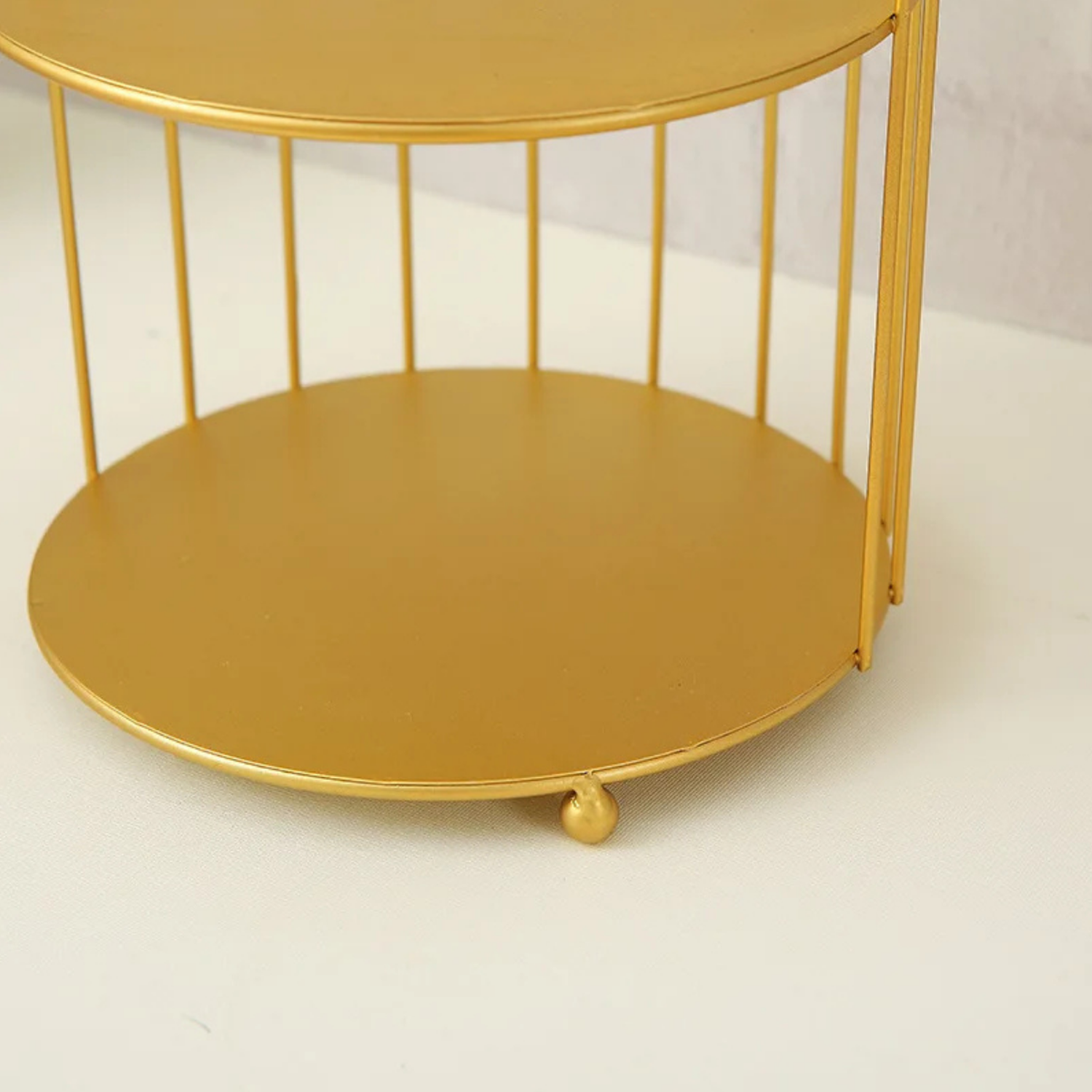 Jaula Bandeja Dorada De Decoracion Metalica Multiuso-4