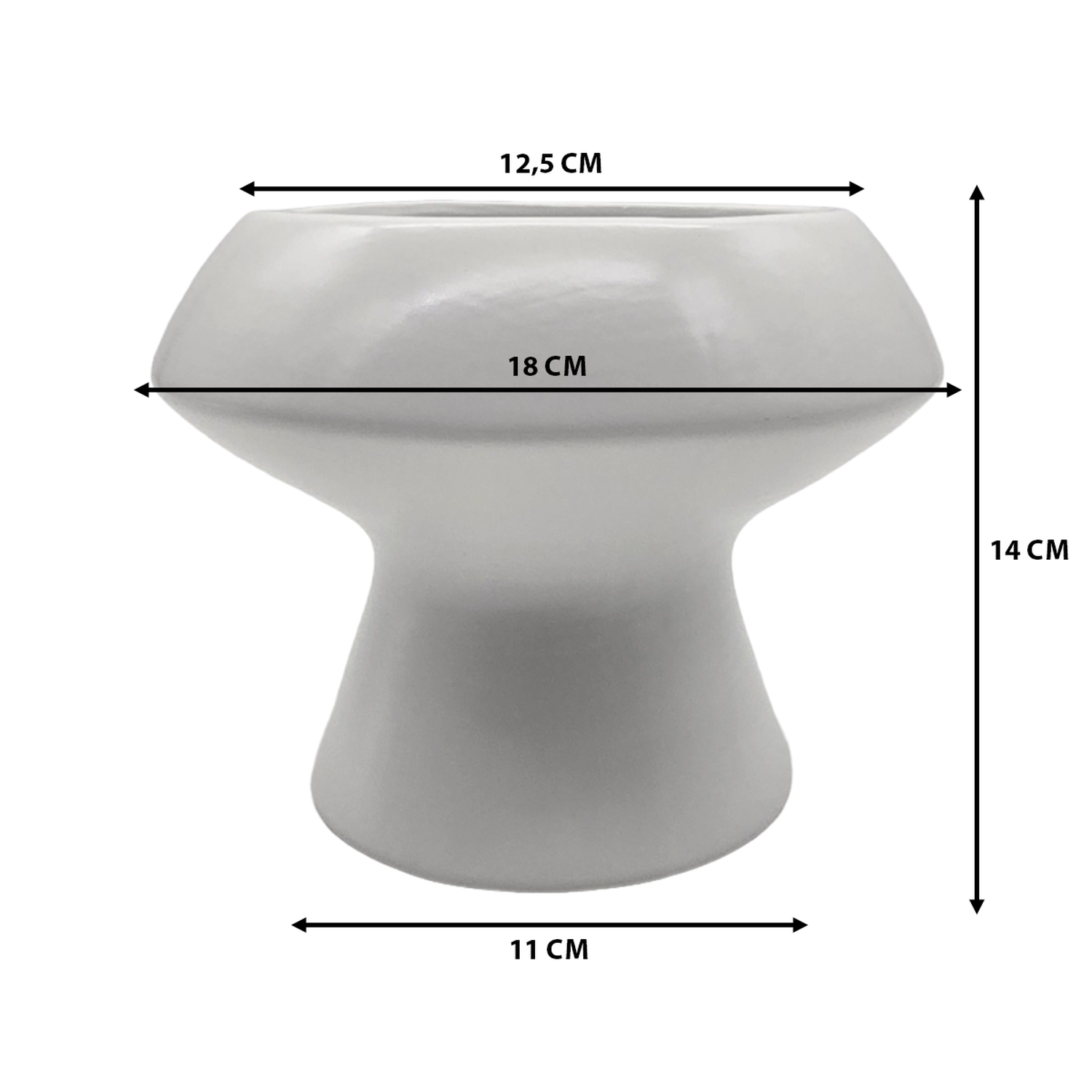 Set 3 Macetero Maceta De Ceramica Con Forma De Seta Blanco-7