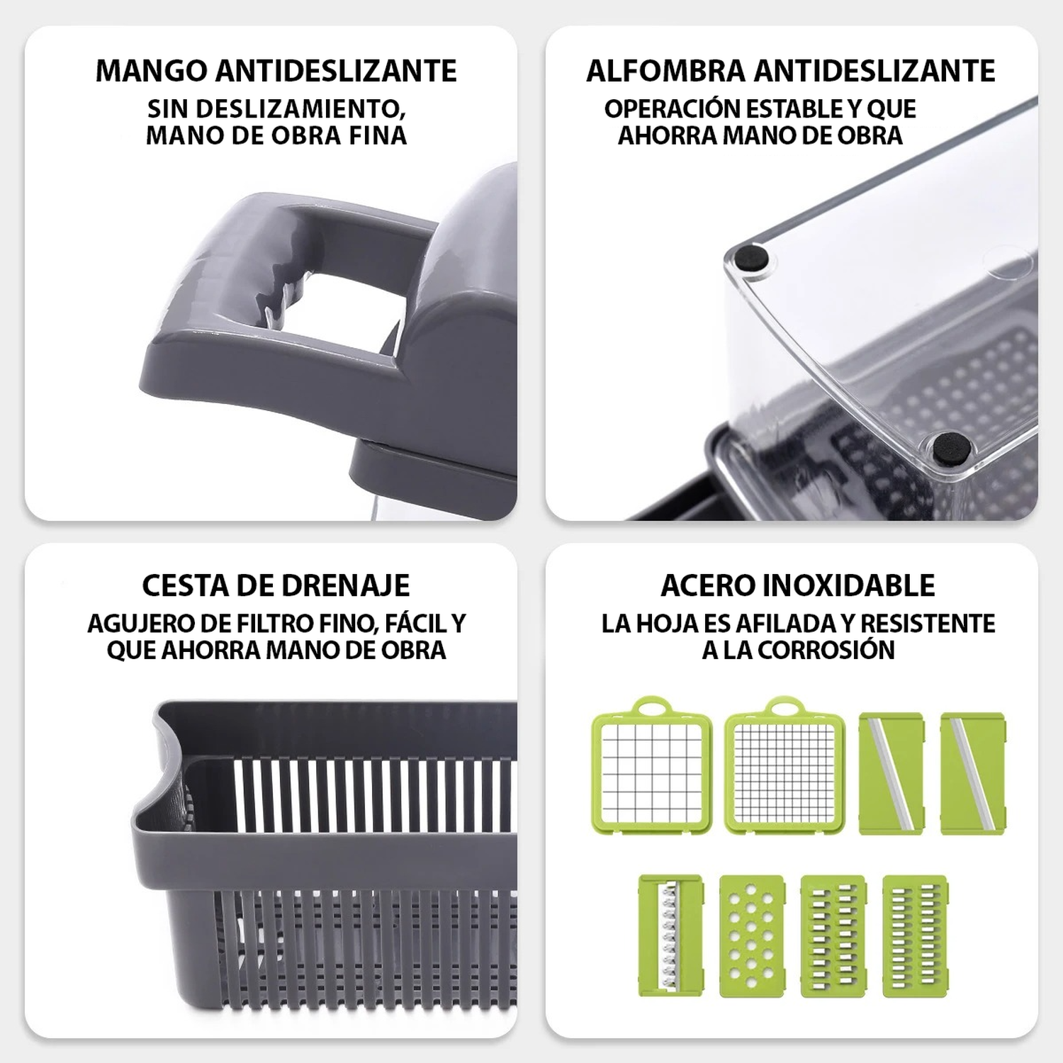 Set Picador Cortador De Verduras y Frutas 14 En 1 Rallador-5
