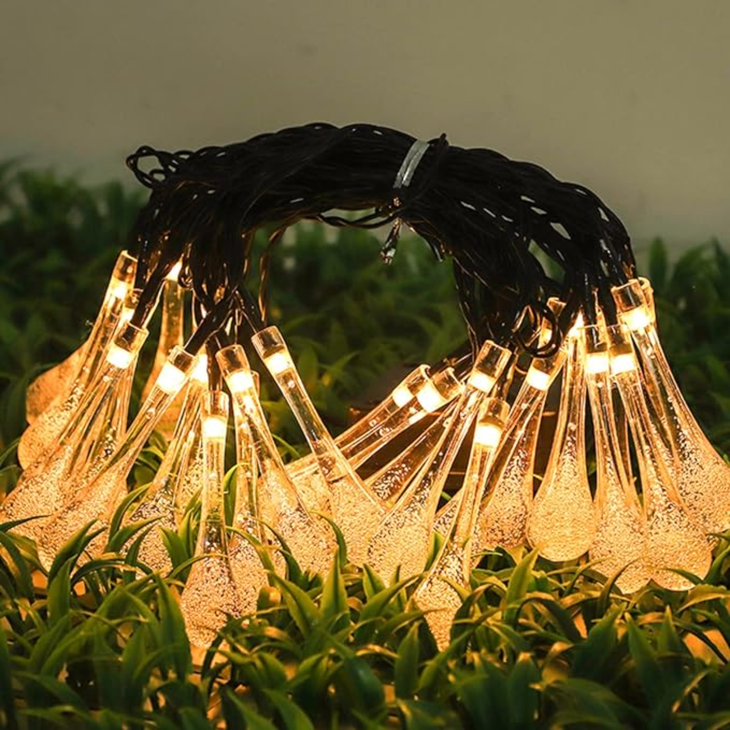 Guirnalda Solar Gotas Gotitas Luces Led Decoracion Jardin-4