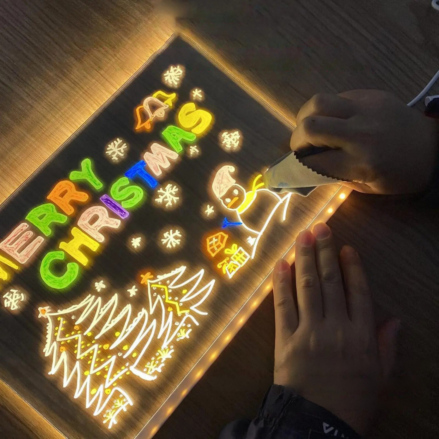 Pizarra Magica Luz Led Acrilica Transparente Para Dibujo-4