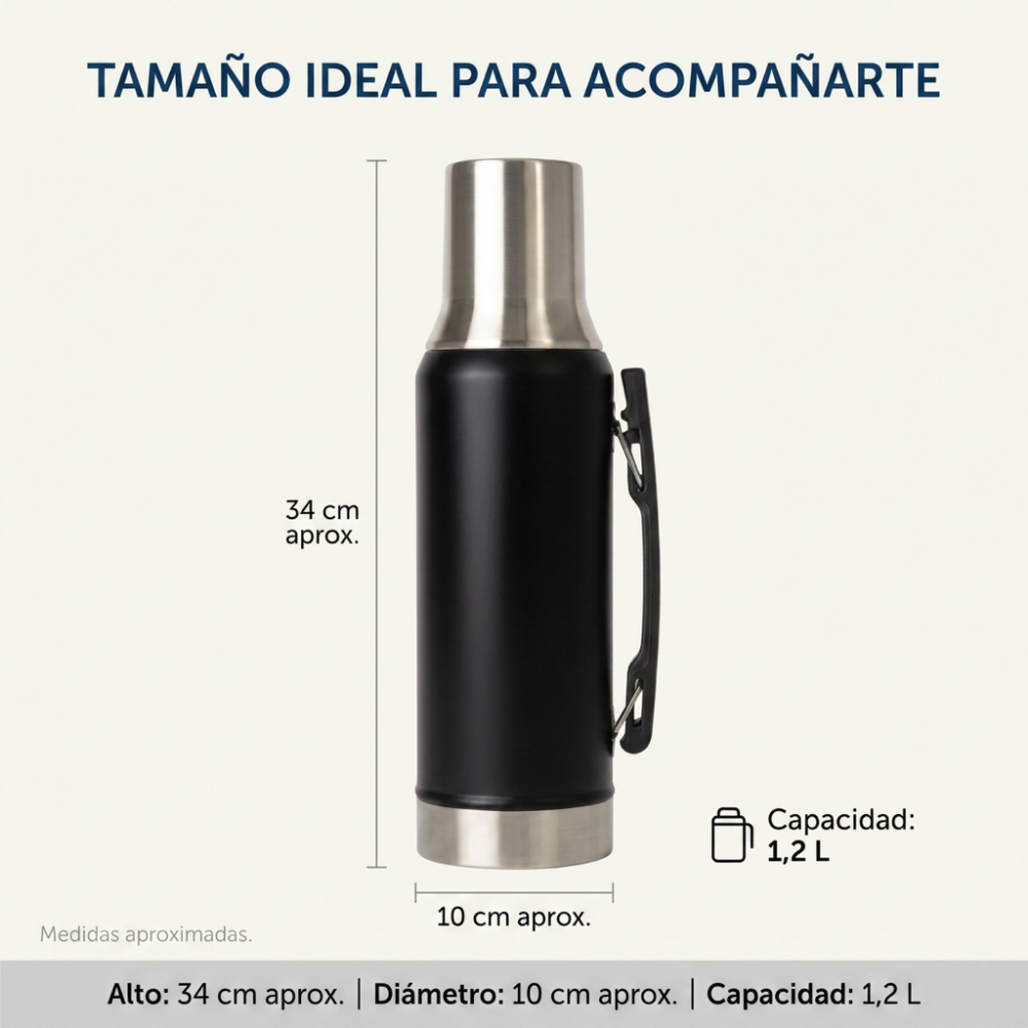 Termo Para Mate 1,2 L Acero Inoxidable Con Pico Cebador-5