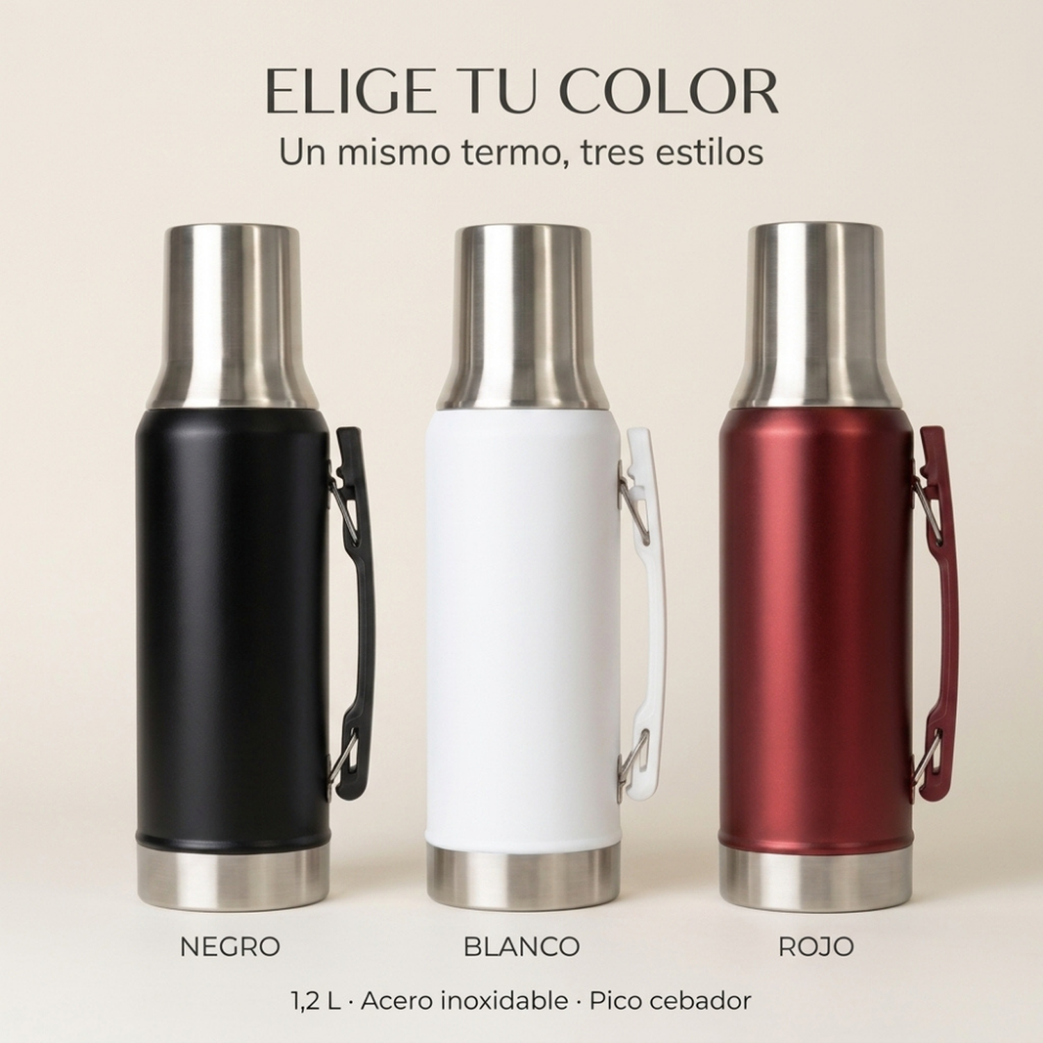 Termo Para Mate 1,2 L Acero Inoxidable Con Pico Cebador-8