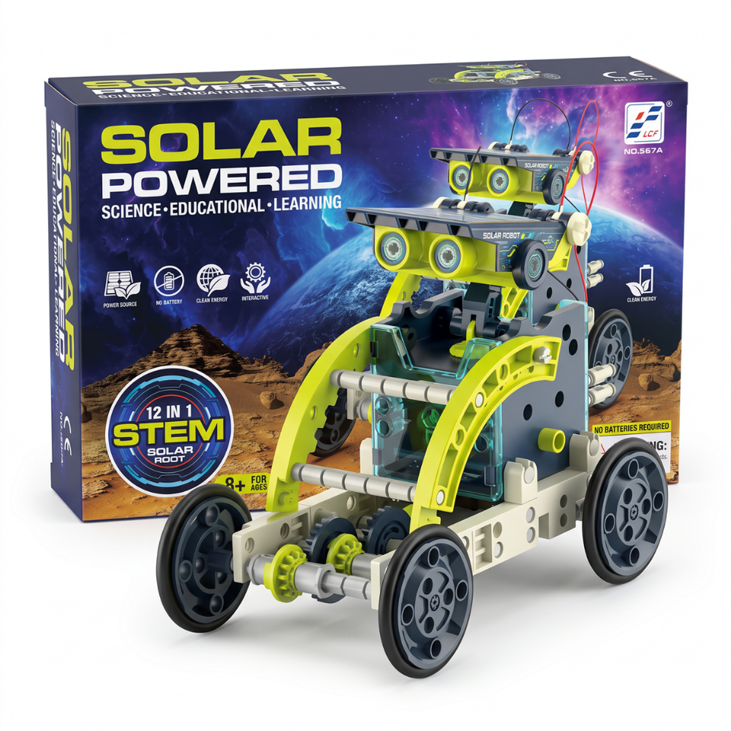Kit Robot Solar Para Armar Juguete Educativo Ciencia Infantil-0