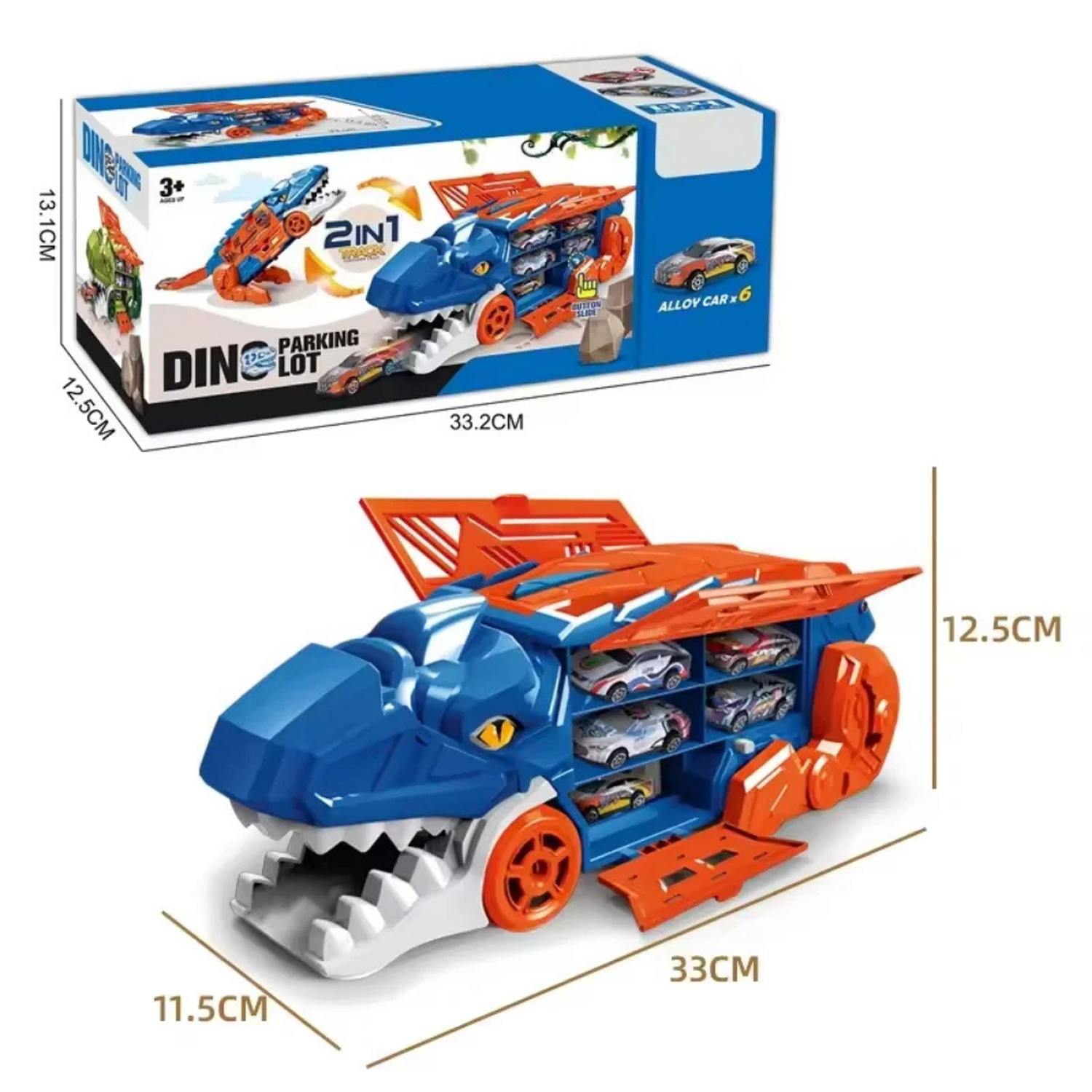 Camion Transportador Porta Autitos 2 en 1 Pista Lanzamiento-7