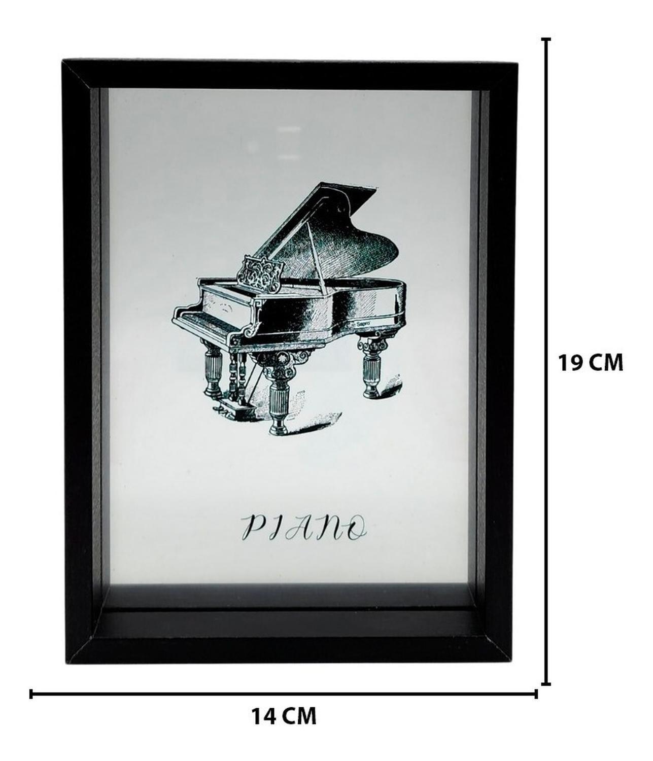 Cuadro De Vidrio Marco Negro Diseño Piano Decorativo Grande-3
