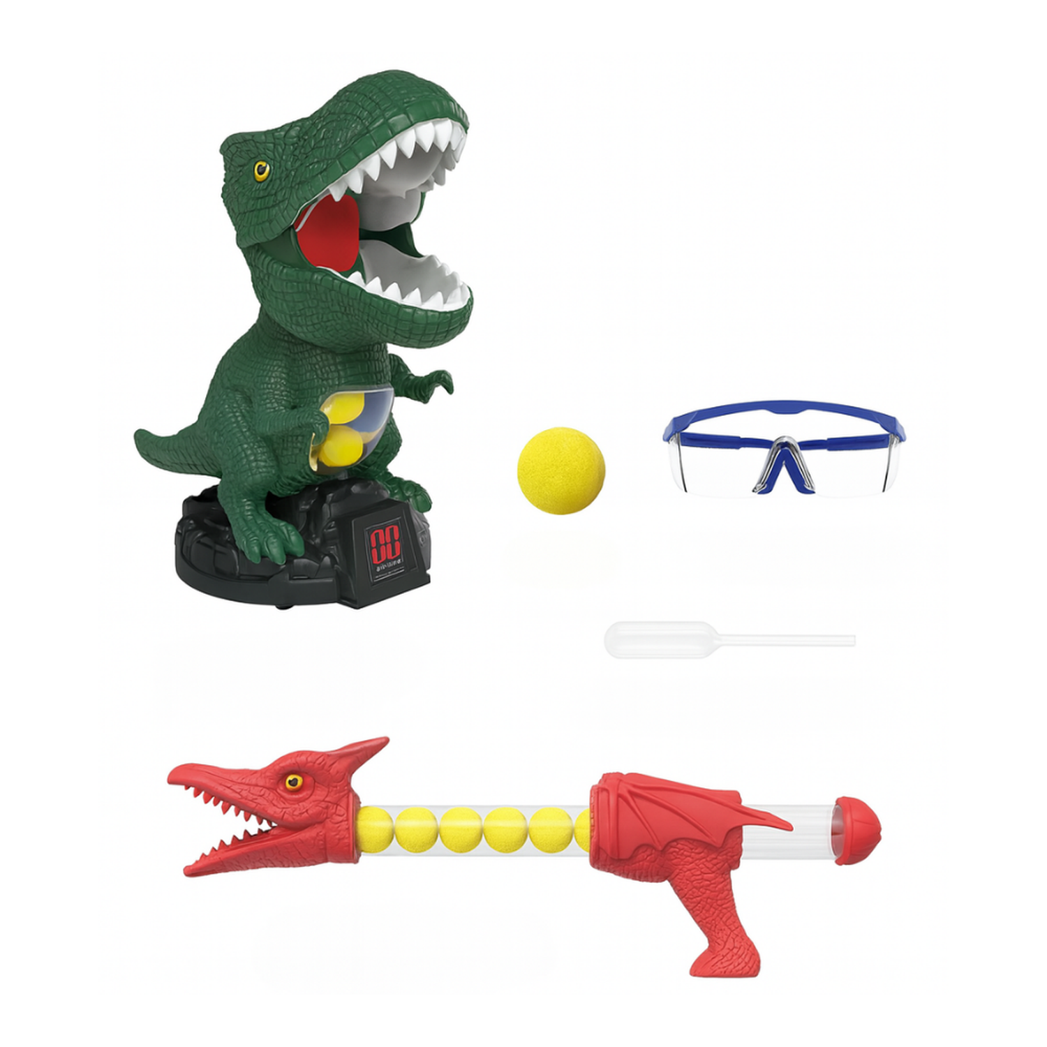 Juego de Punteria Dinosaurio Con Pelotas y Lanzadores-4
