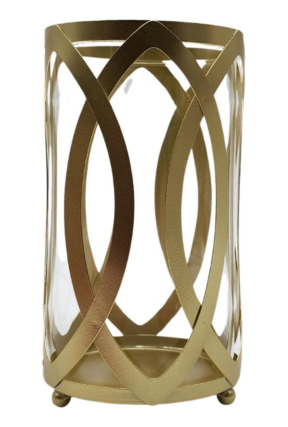 Candelabro Porta Velas Dorado Figura Diseño Moderno-2