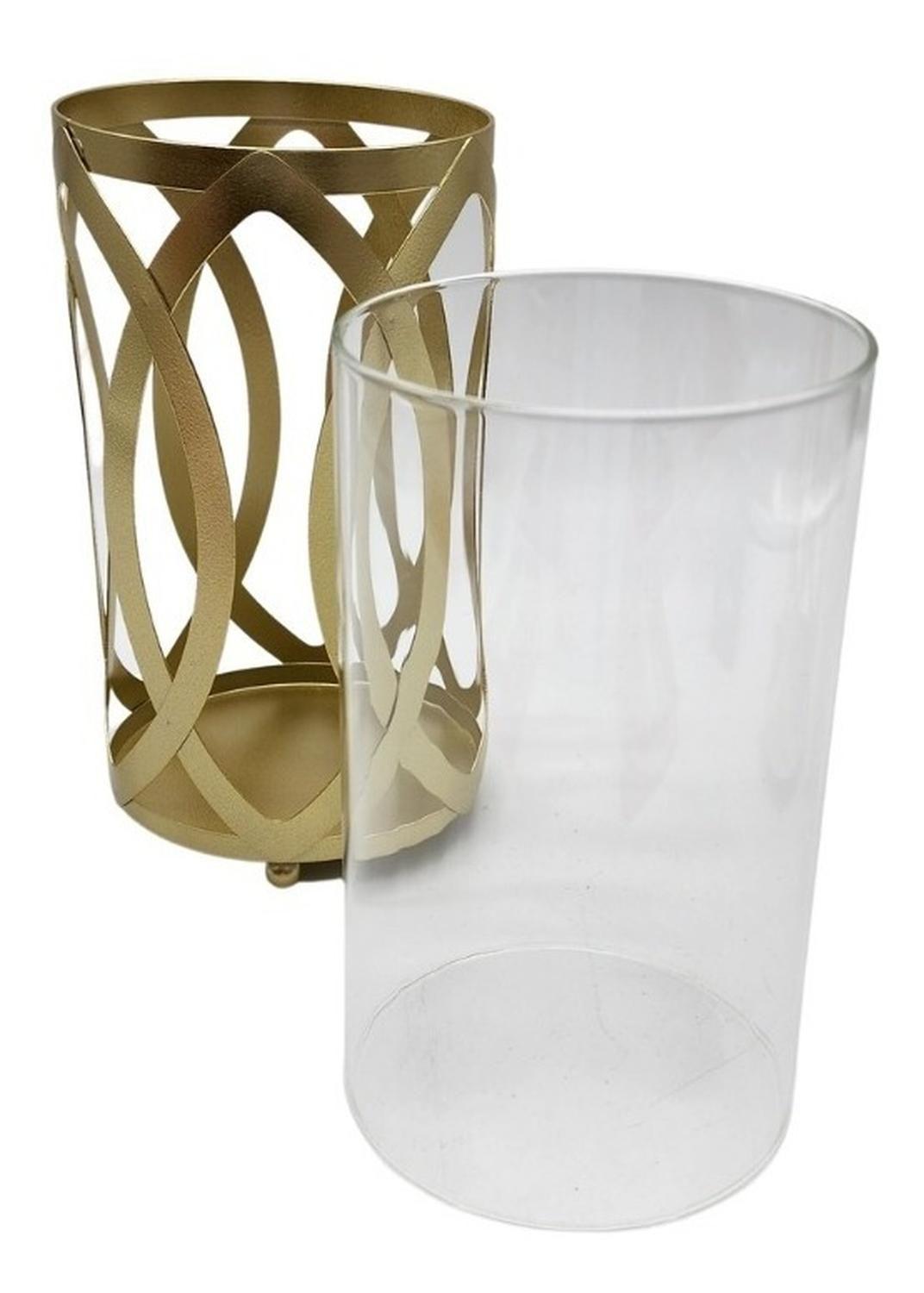 Candelabro Porta Velas Dorado Figura Diseño Moderno-3