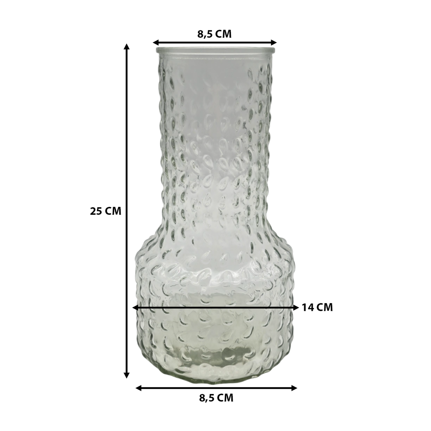 Florero Decorativo De Vidrio Con Diseño Base Ancha Blanco 25-2