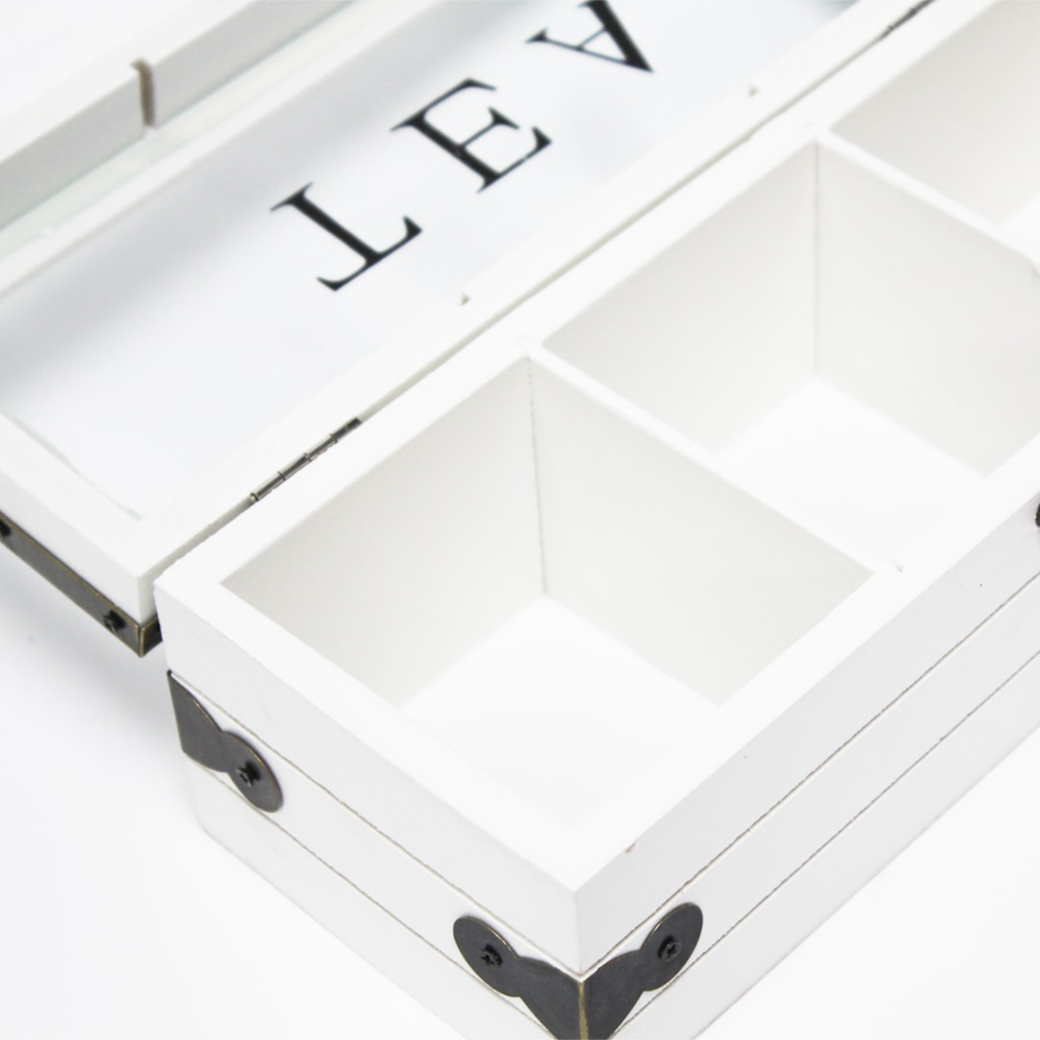 Caja De Te 3 Divisiones Tapa Con Diseño Decorativa Decohogar-2