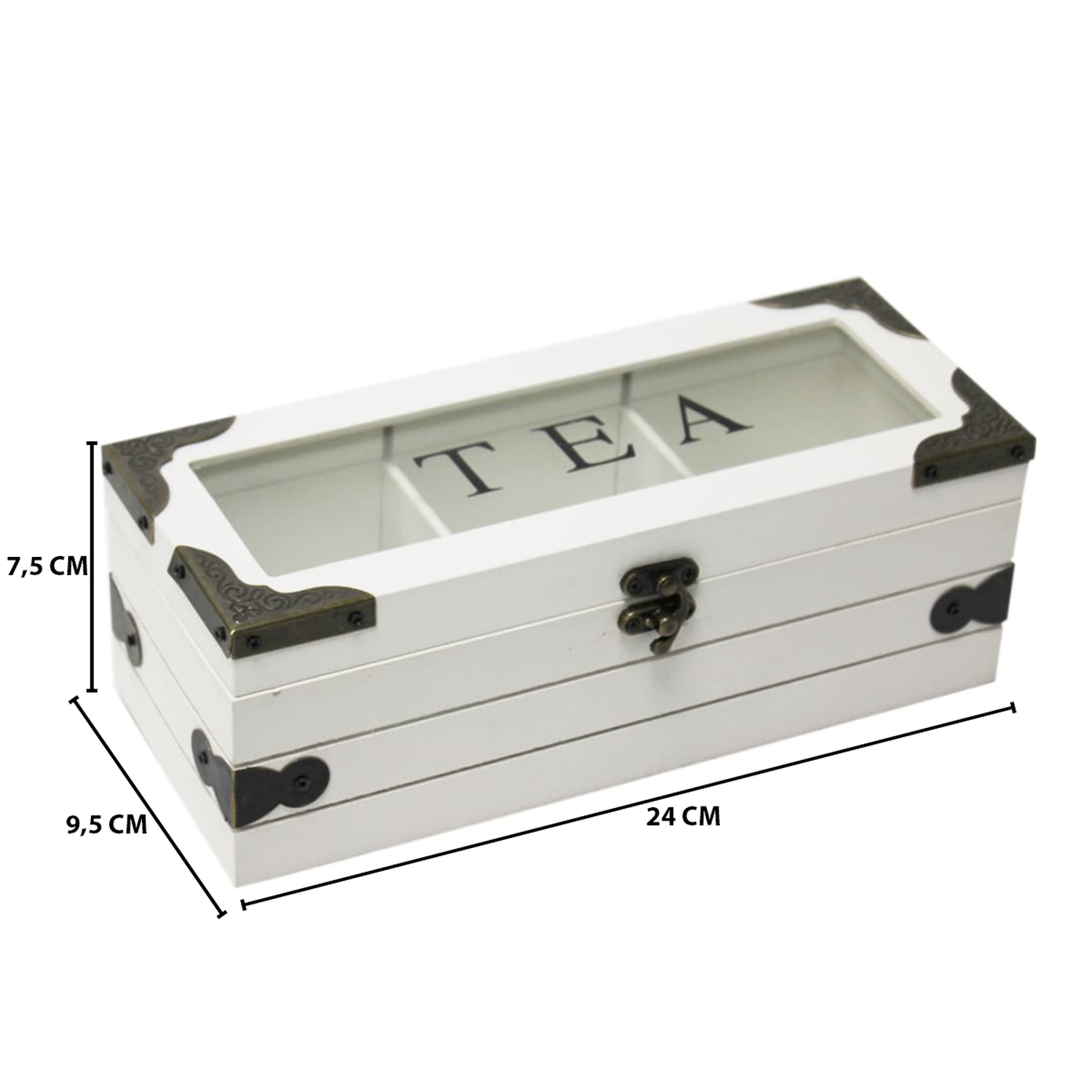 Caja De Te 3 Divisiones Tapa Con Diseño Decorativa Decohogar-5
