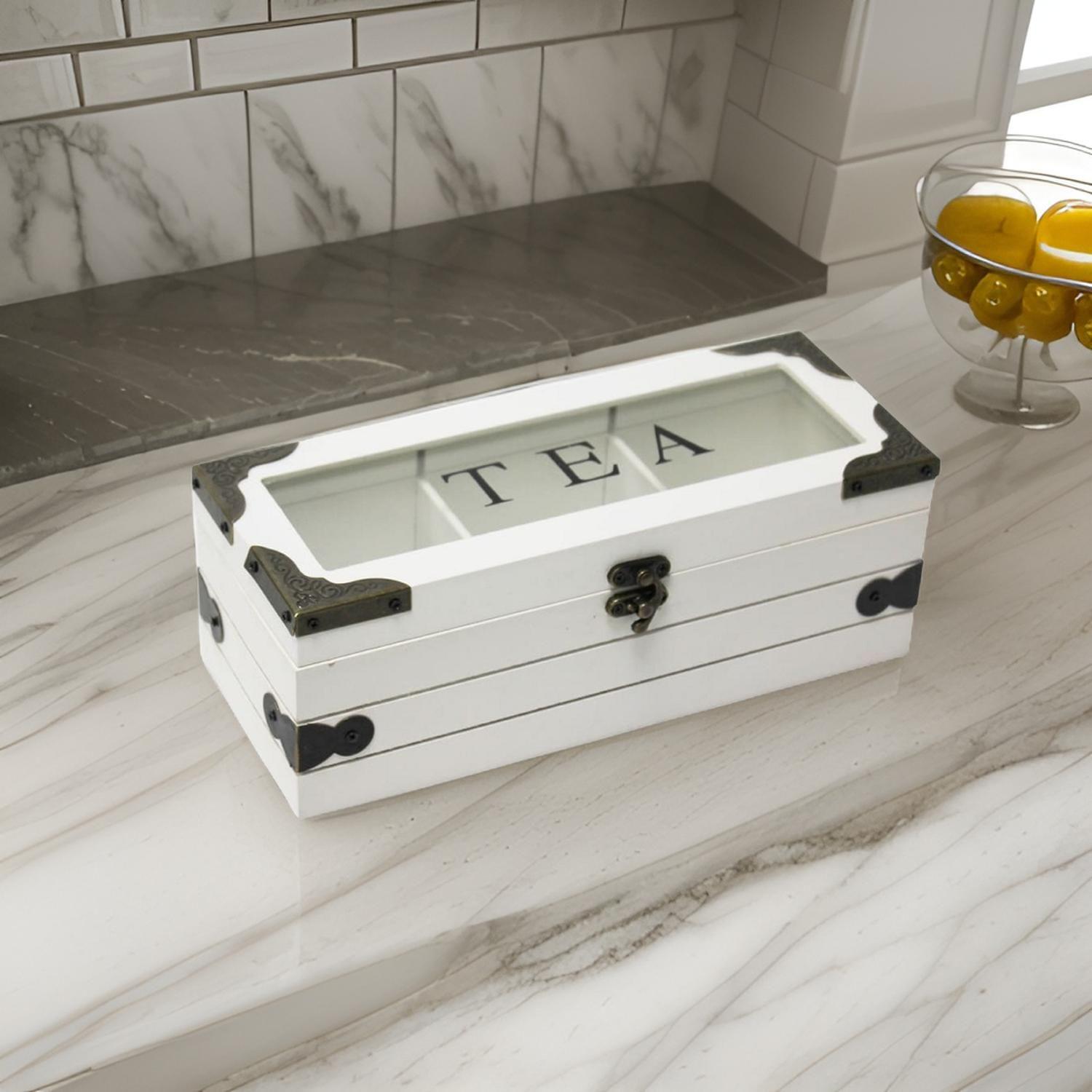 Caja De Te 3 Divisiones Tapa Con Diseño Decorativa Decohogar-6