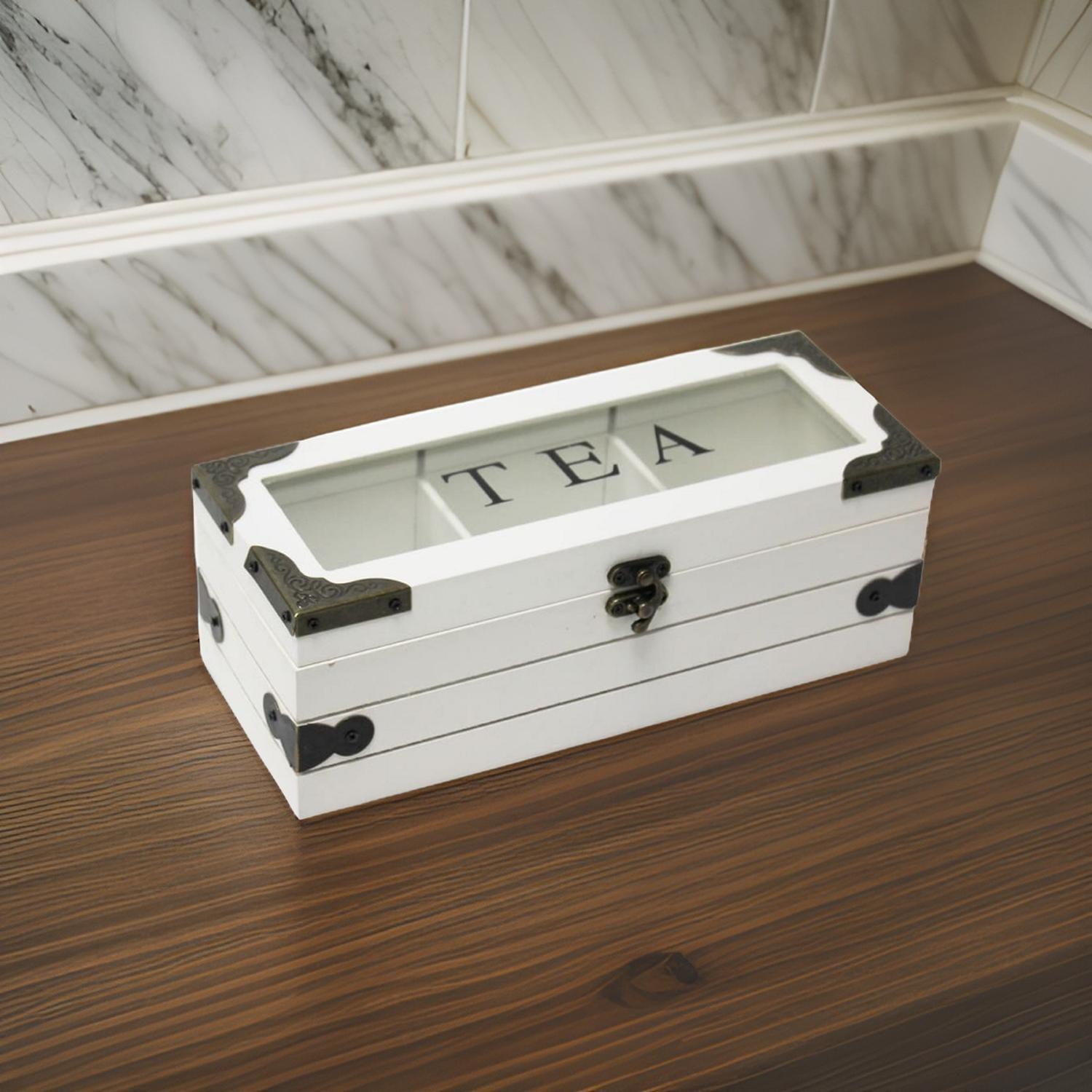 Caja De Te 3 Divisiones Tapa Con Diseño Decorativa Decohogar-7