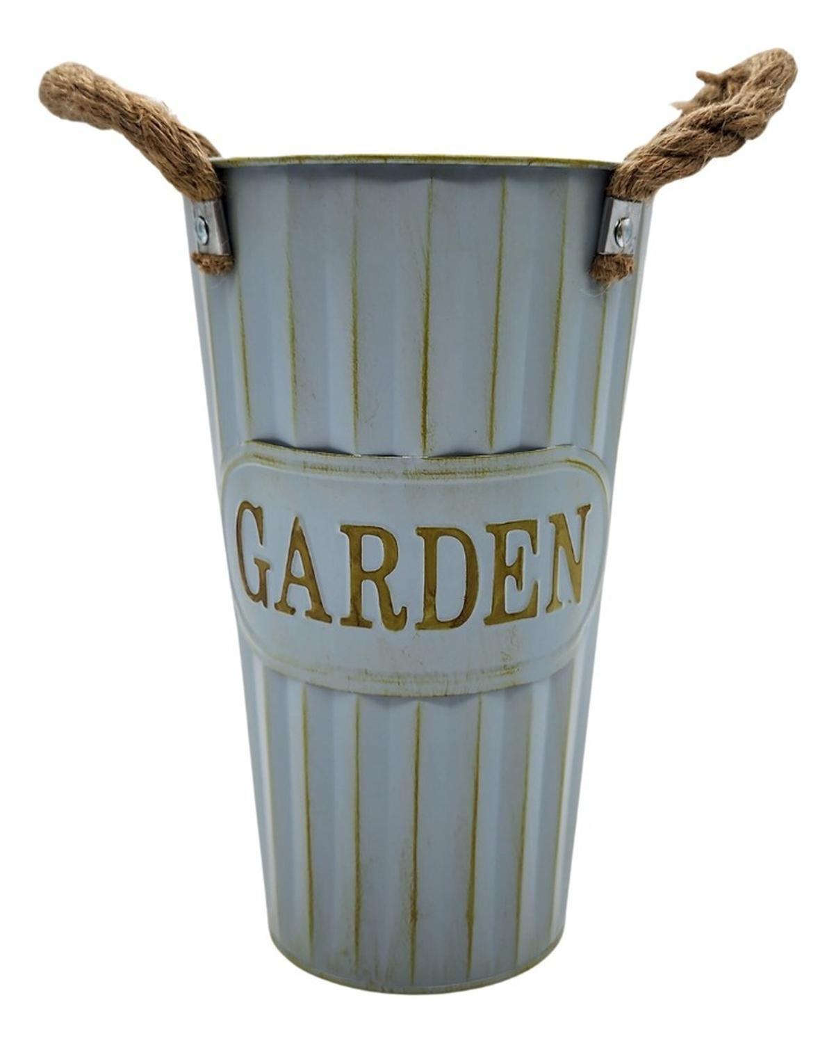Macetero Balde Metalico Decorativo Garden Maceta Pequeño-0