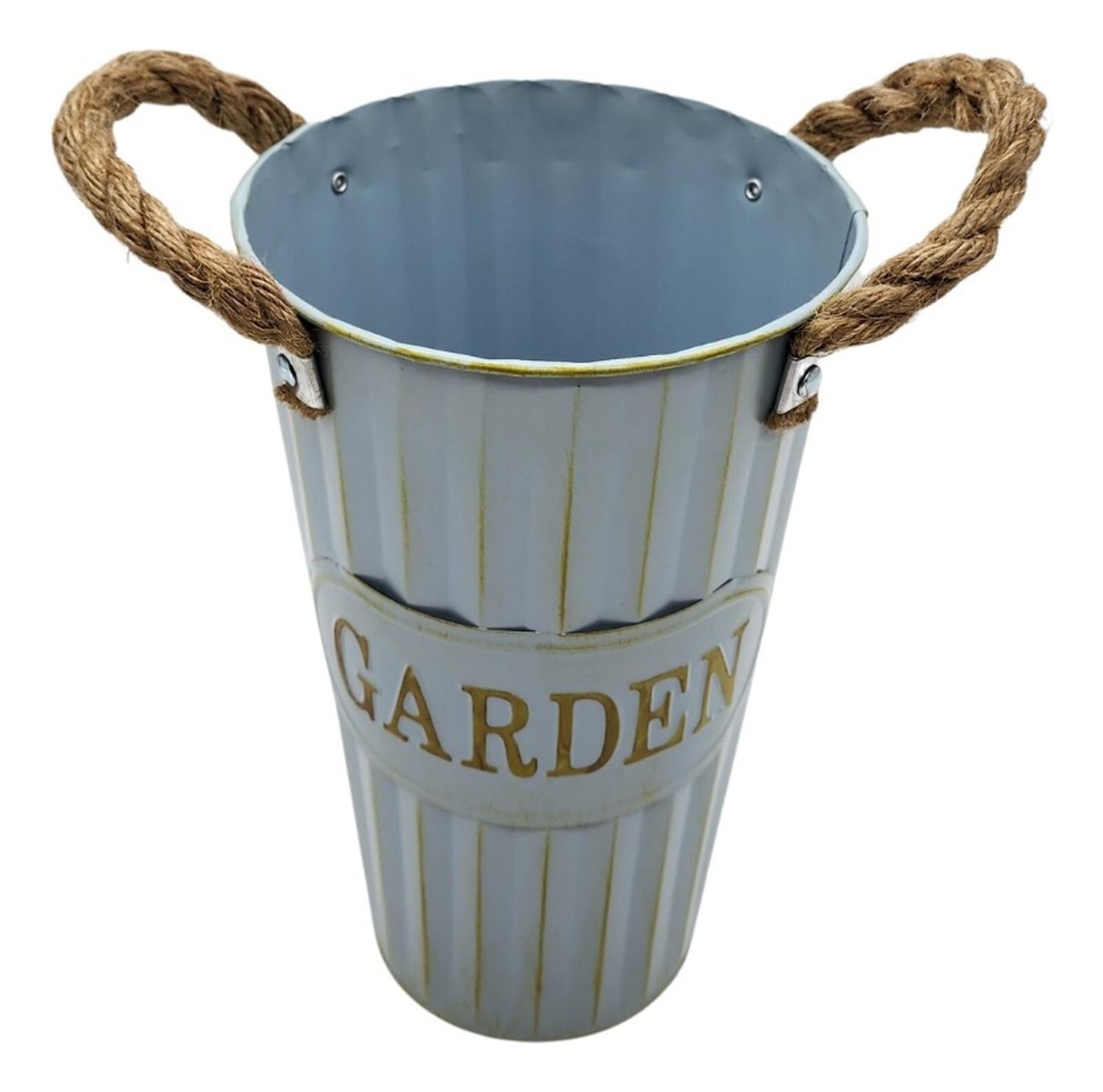 Macetero Balde Metalico Decorativo Garden Maceta Pequeño-1