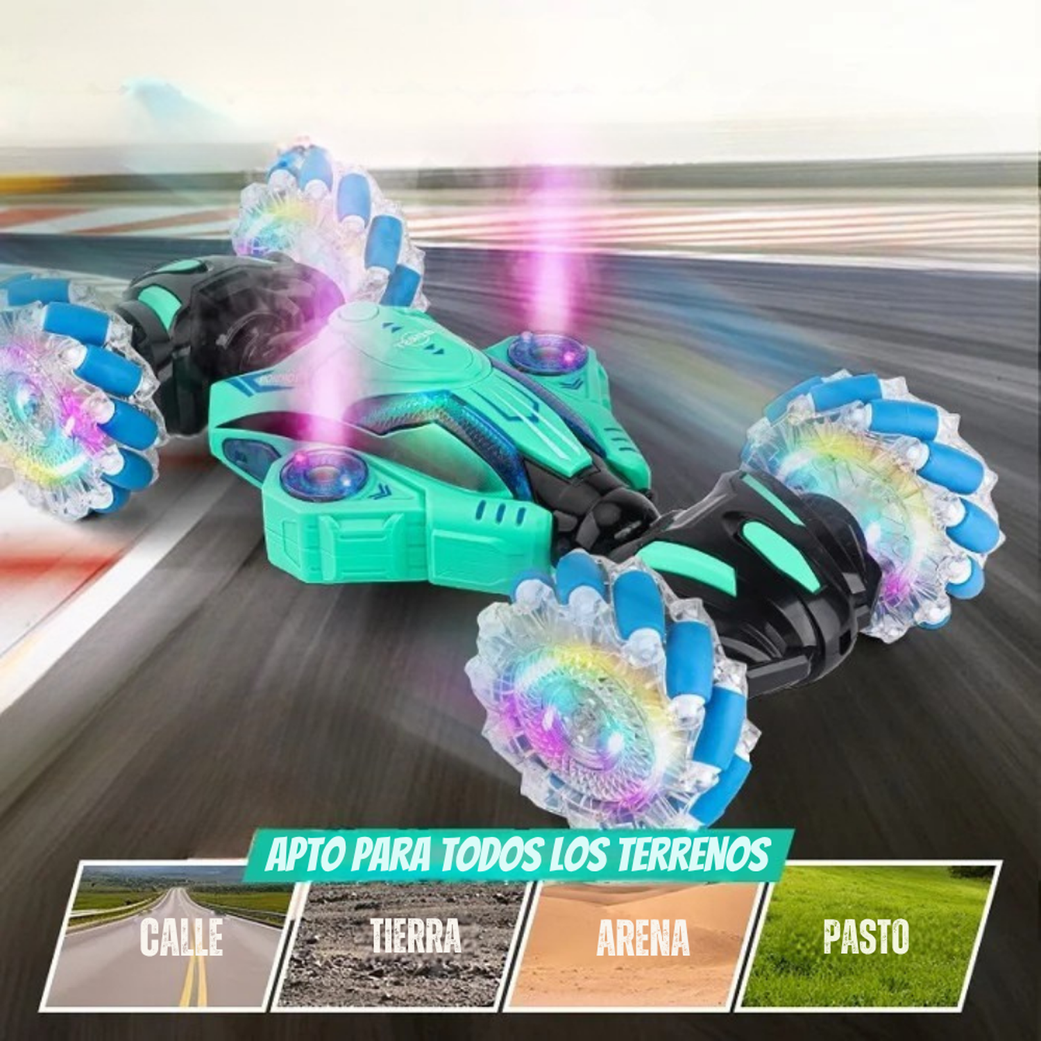 Auto a Control Remoto Laser Acrobatico Con Vapor y Luces Led-2