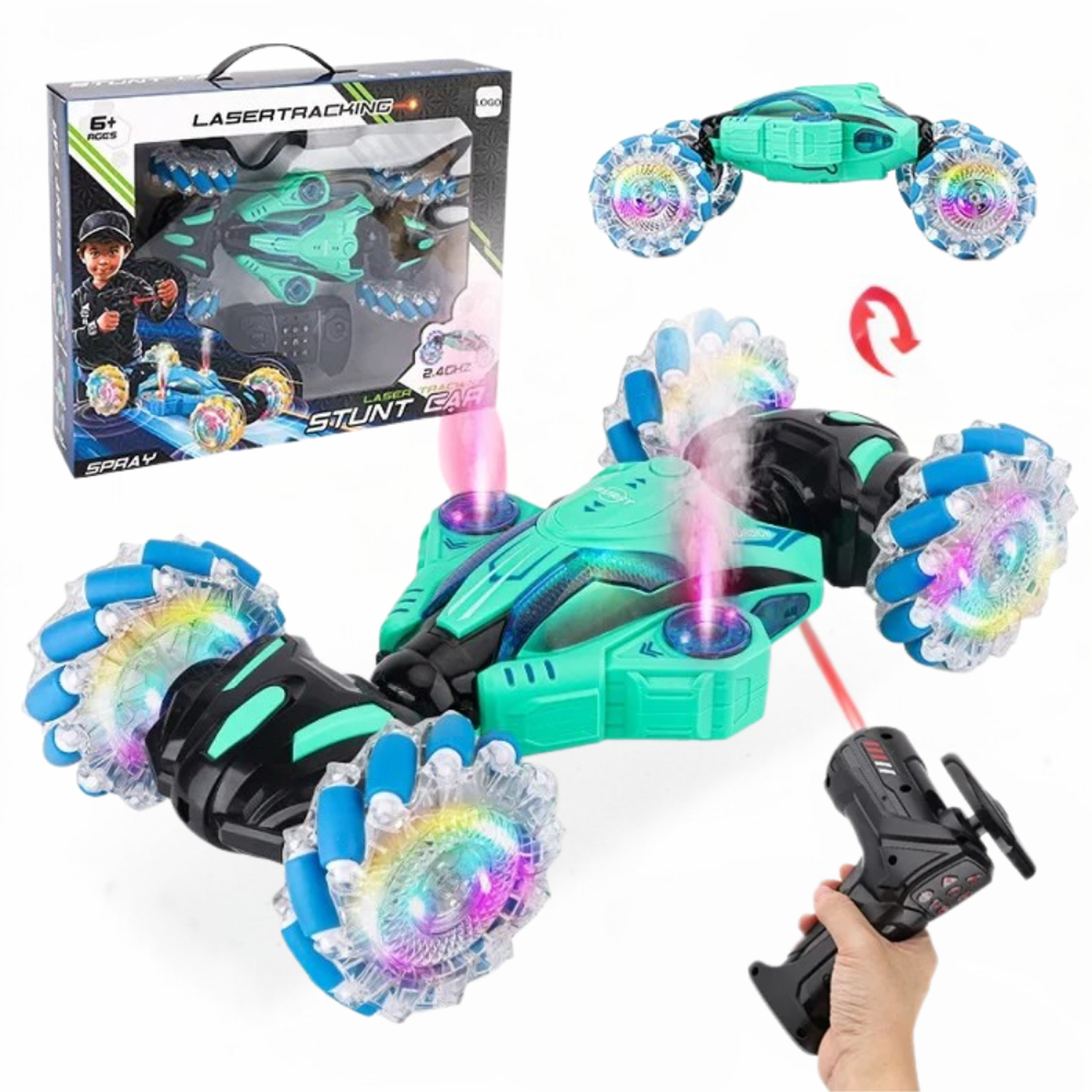 Auto a Control Remoto Laser Acrobatico Con Vapor y Luces Led-3