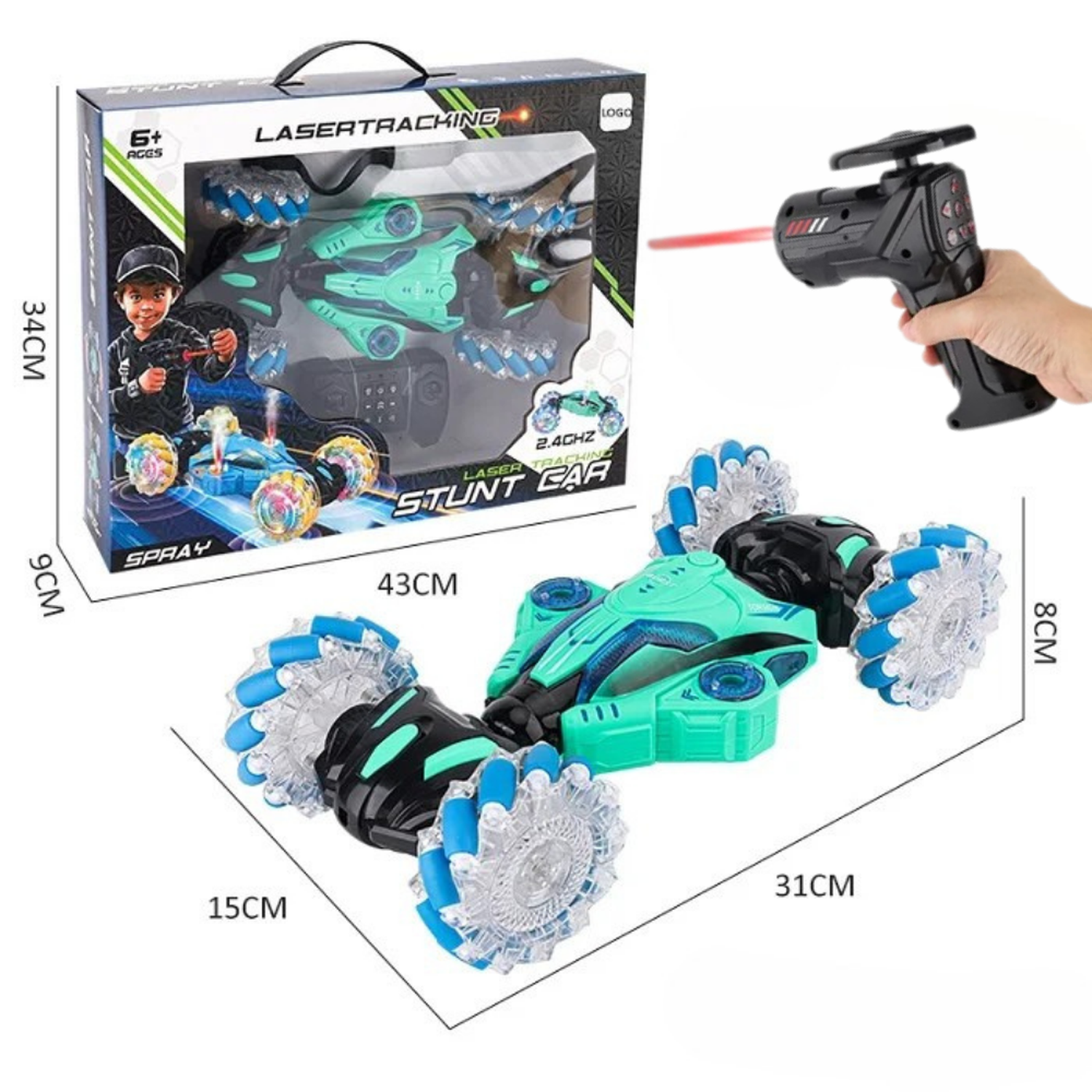 Auto a Control Remoto Laser Acrobatico Con Vapor y Luces Led-4