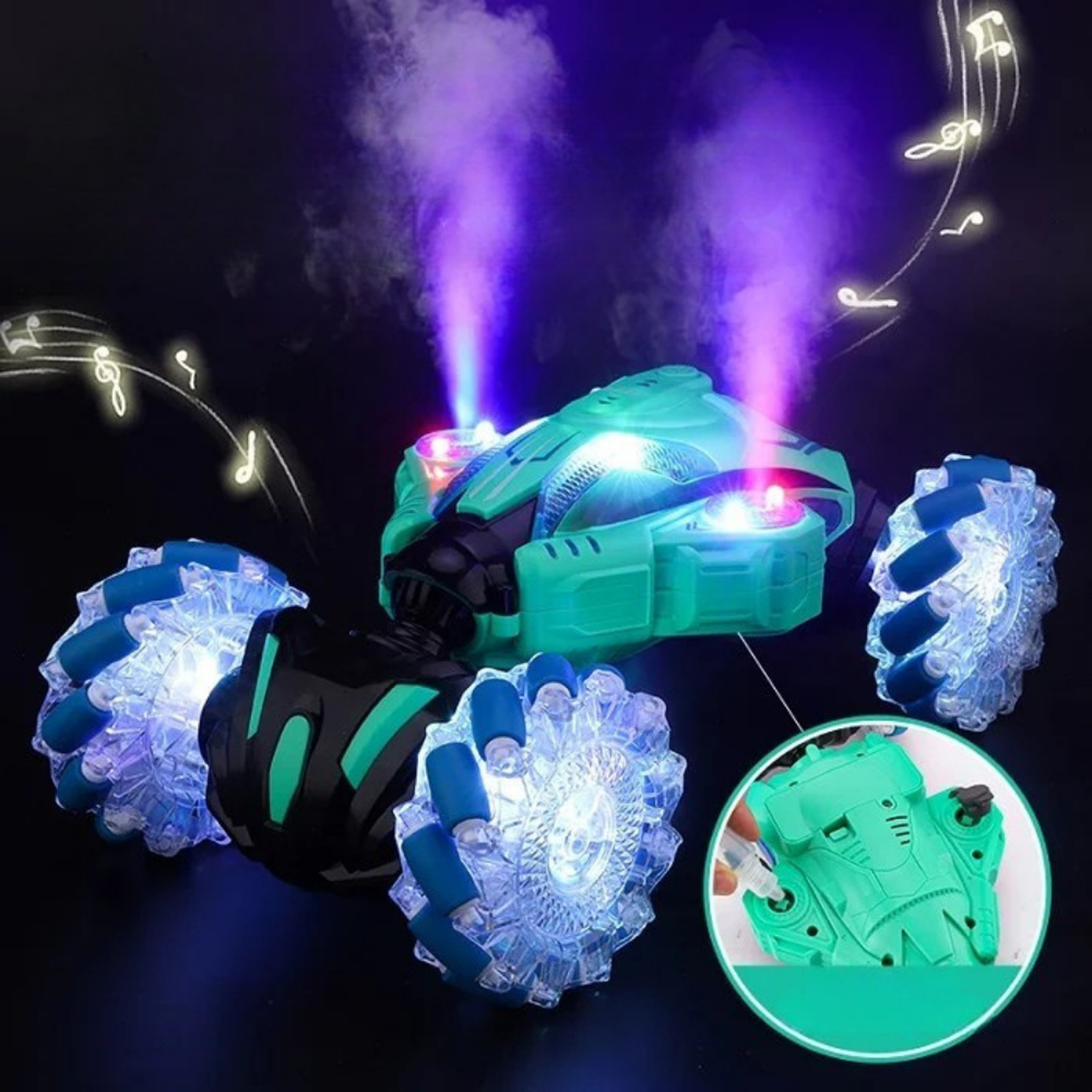 Auto a Control Remoto Laser Acrobatico Con Vapor y Luces Led-6