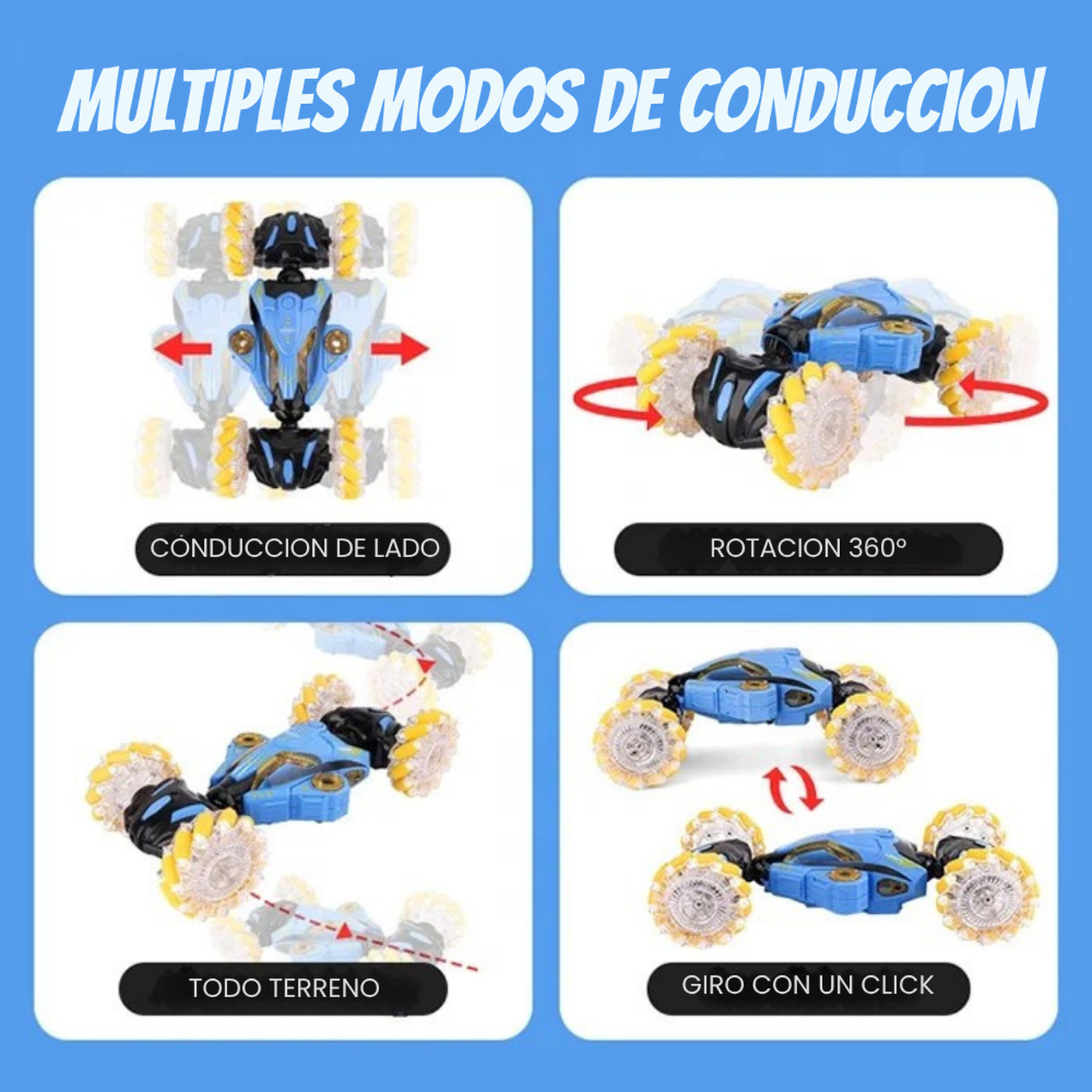 Auto a Control Remoto Laser Acrobatico Con Vapor y Luces Led-7
