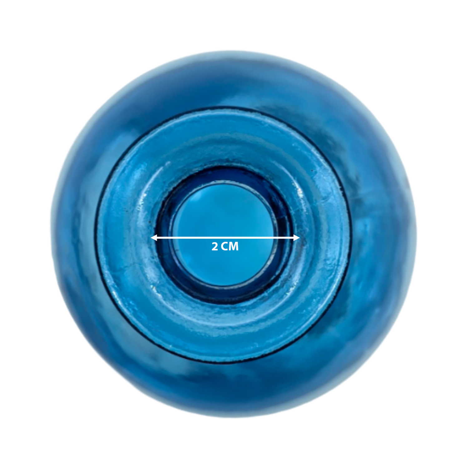 Florero Botella Decorativa De Vidrio Cristal Tonos Azules-5