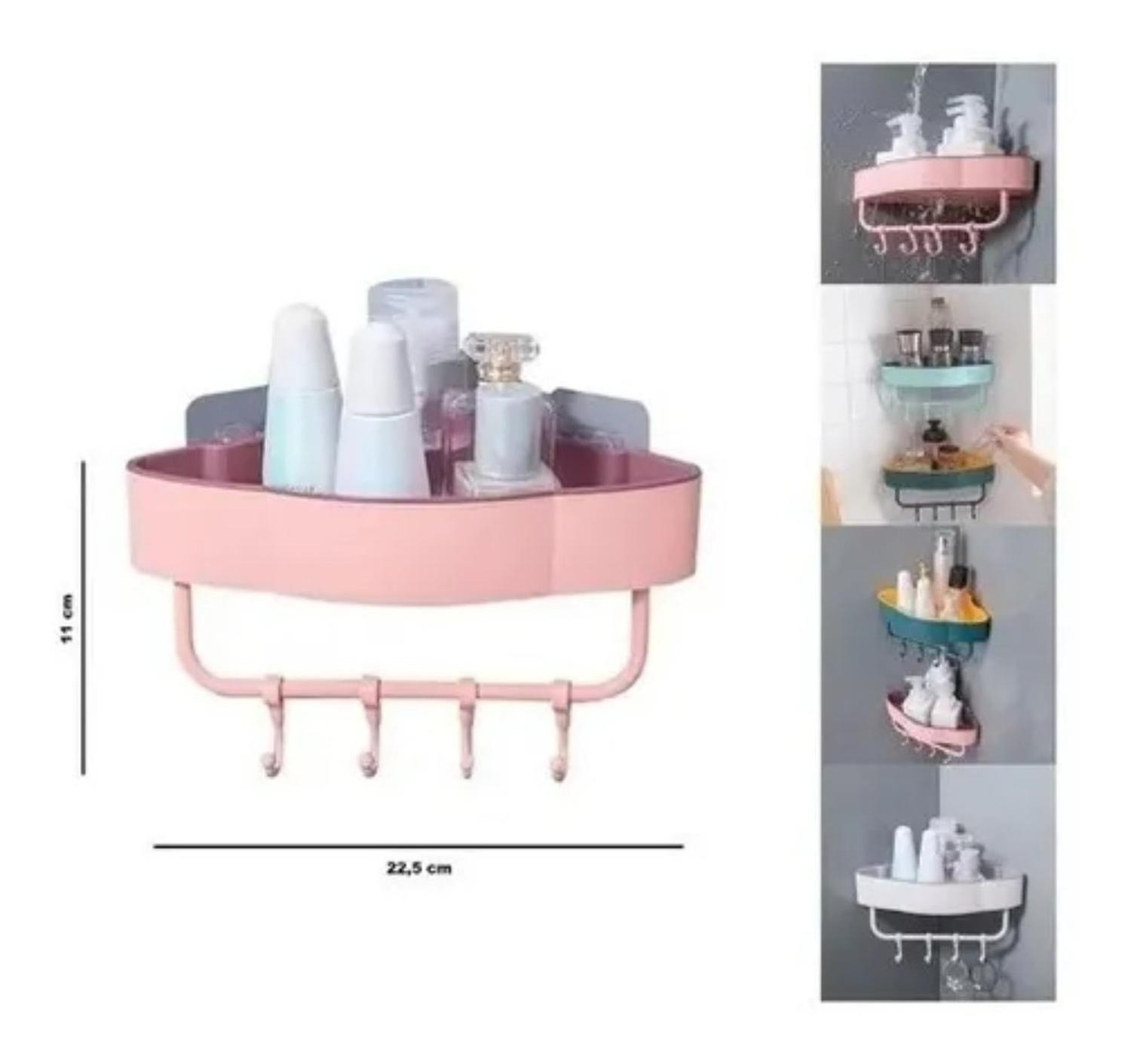 Organizador Ducha Baño Cocina Esquinero Plástico Adhesivo-1