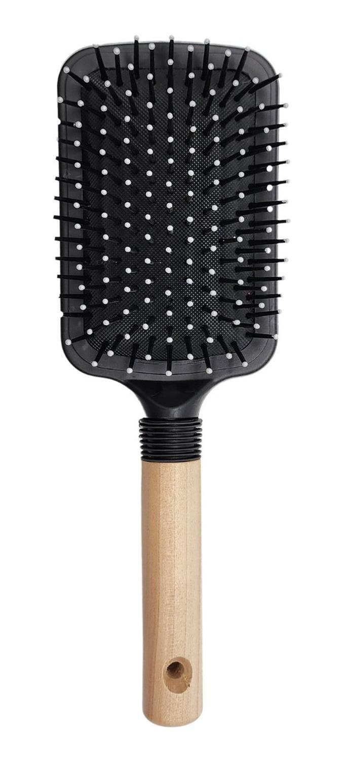 Cepillo Para Peinar El Pelo Rectangular Mango Madera-0