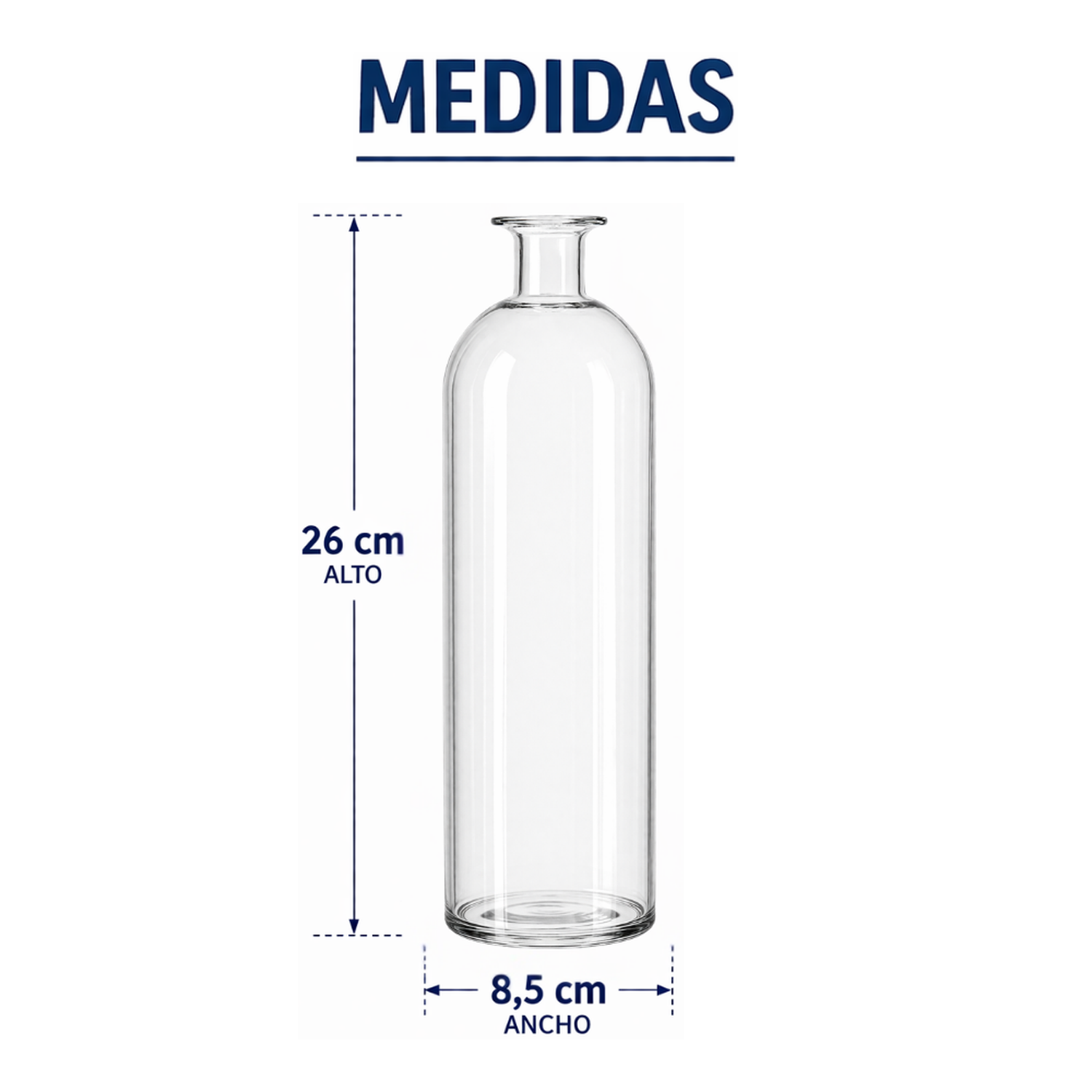 Set 2 Florero De Vidrio Tipo Botella Decorativo Moderno M-8