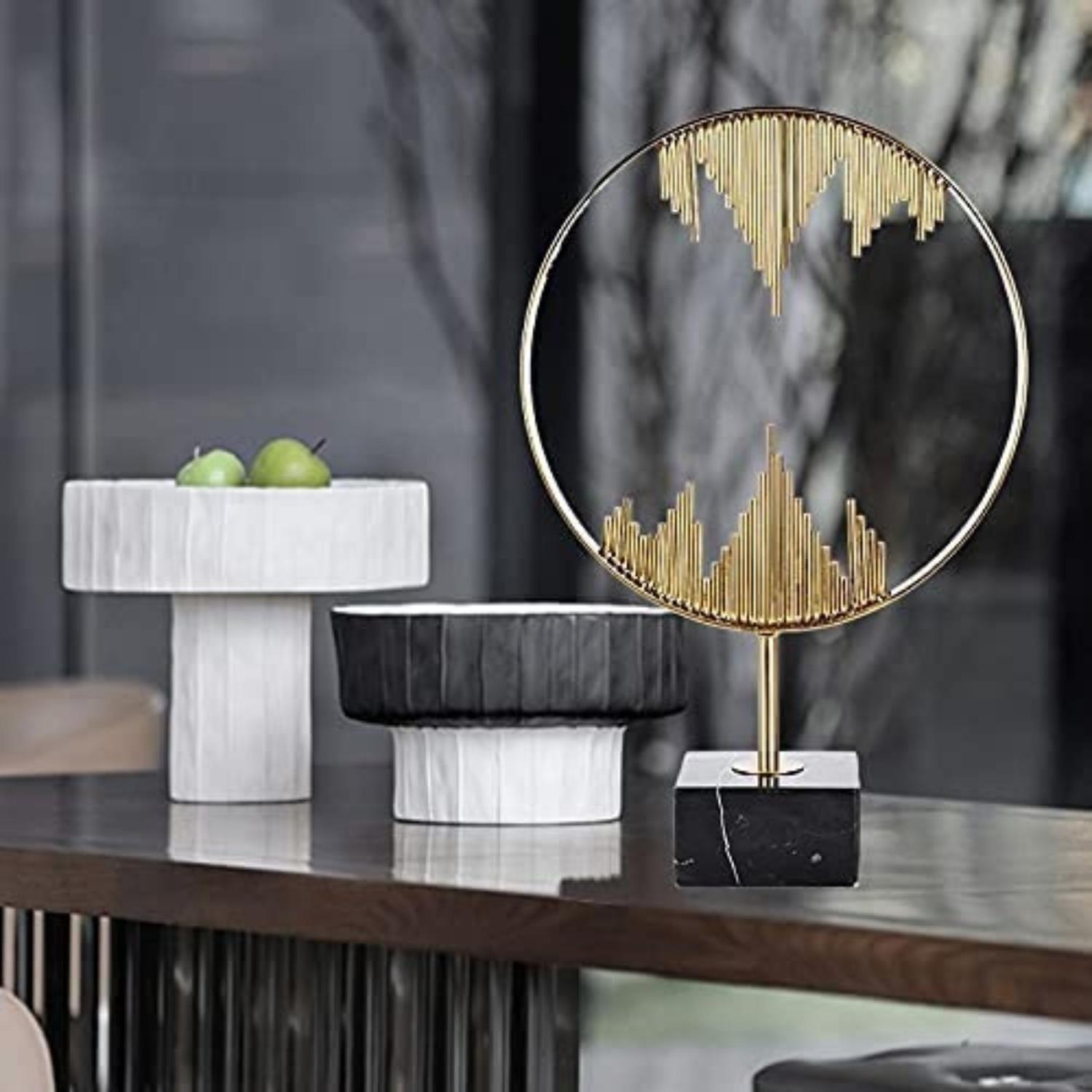 Tótem Decorativo Circunferencia Dorado Con Soporte-5