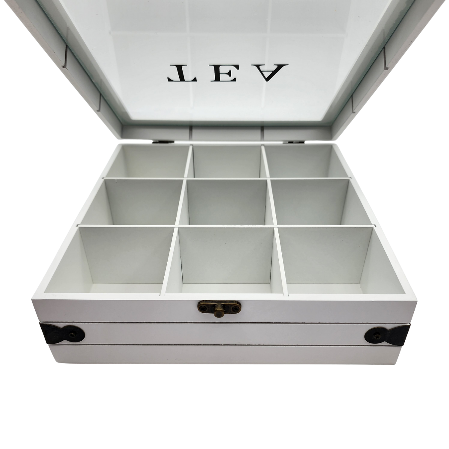 Caja De Té 9 Divisiones Tapa Con Diseño Decorativa Decohogar-2
