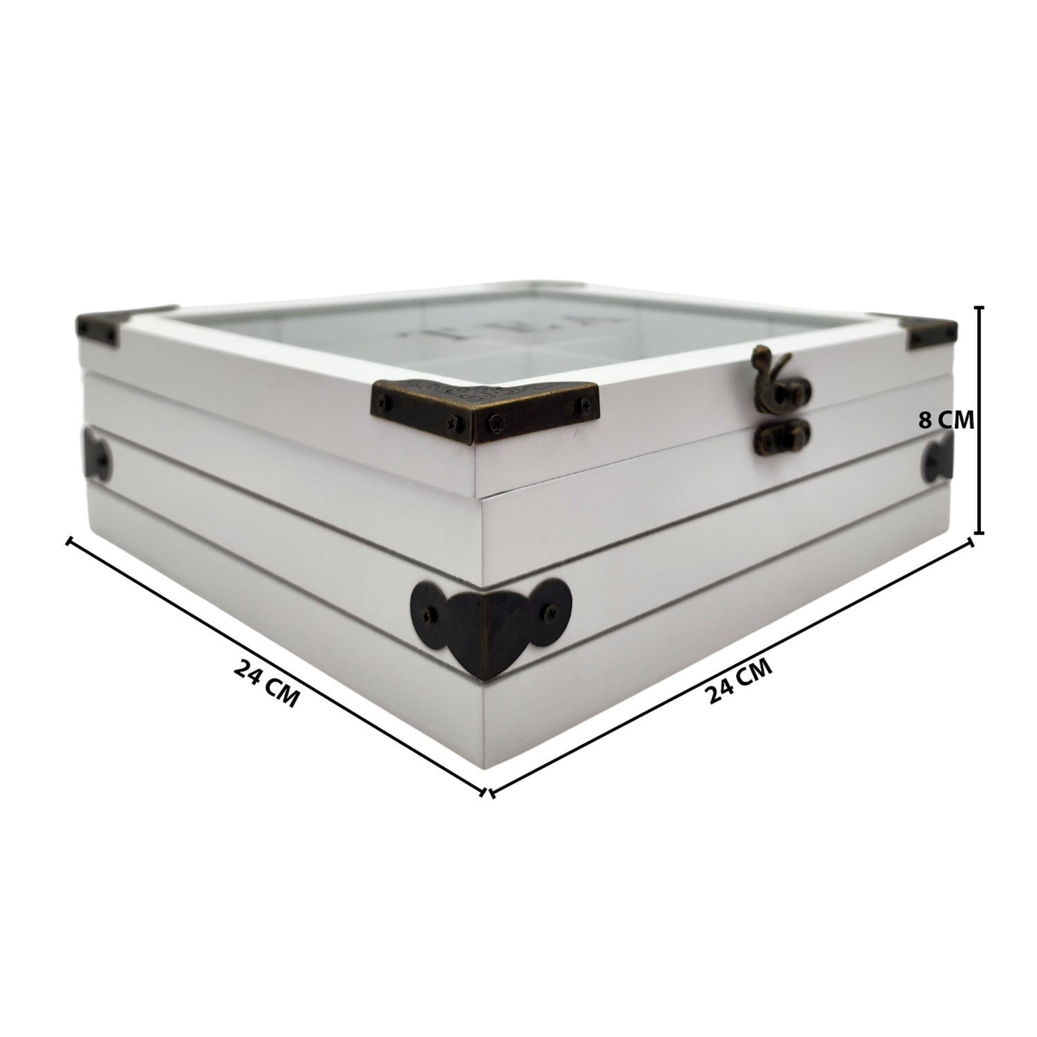 Caja De Té 9 Divisiones Tapa Con Diseño Decorativa Decohogar-4