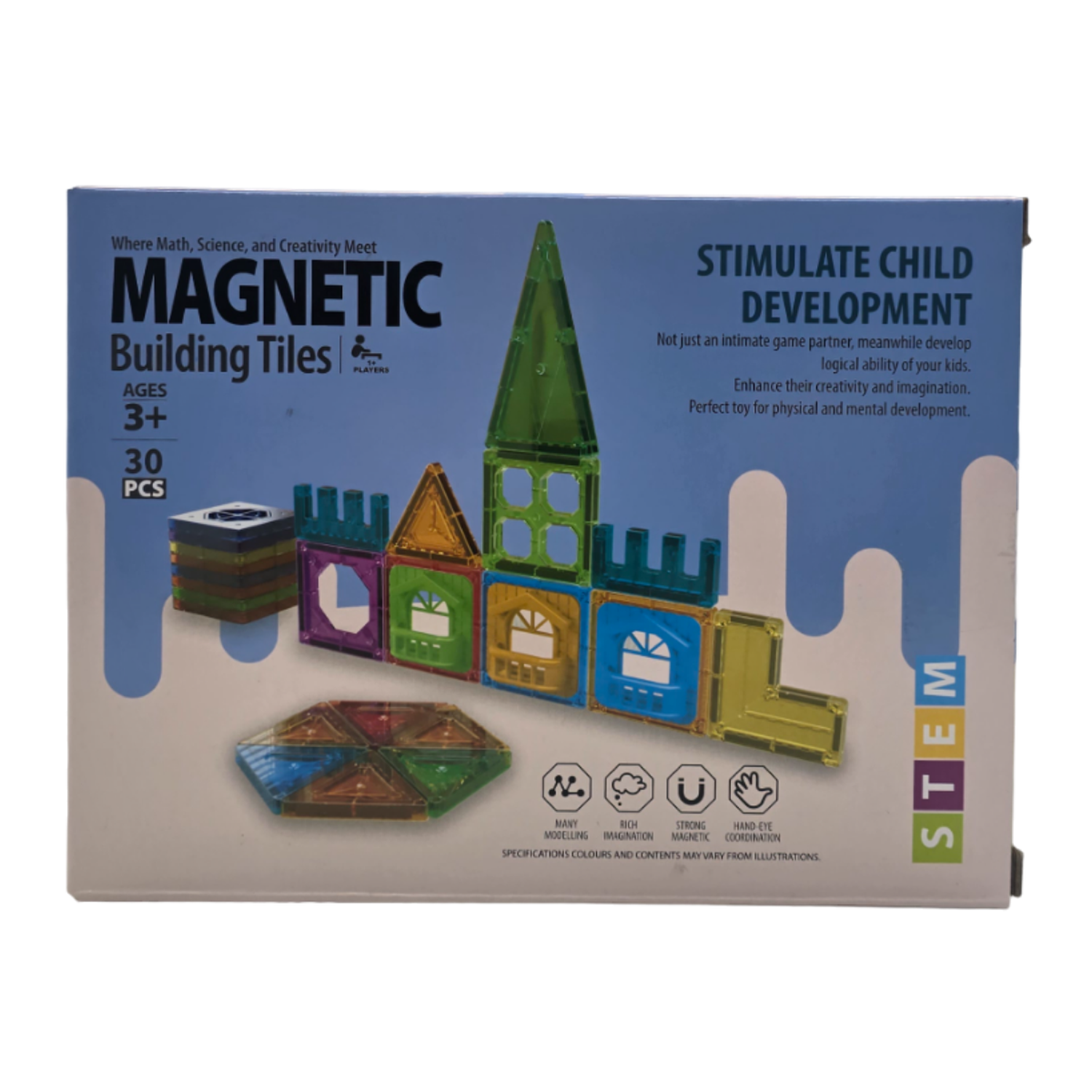 Set De Construccion Magnetico Piezas Magneticas 30 Piezas-2