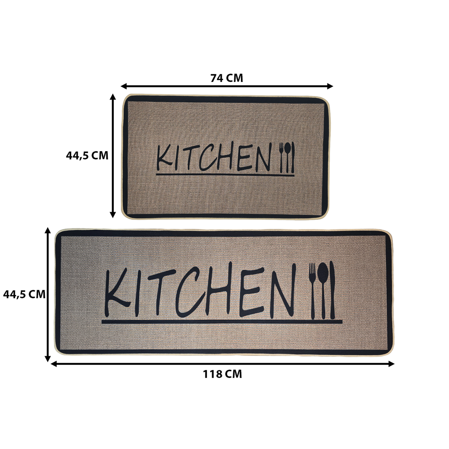 Set 2 Alfombras De Cocina Goma Antideslizante Diseño Kitchen-5