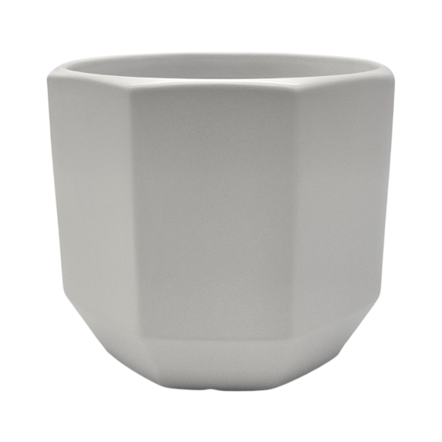 Macetero Maceta De Ceramica Blanco Lineas Verticales S-0