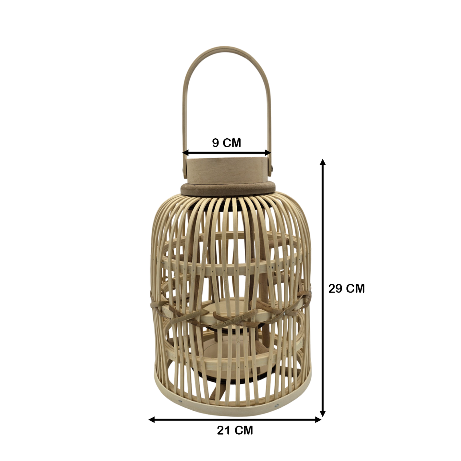 Candelabro De Bambu Natural Porta Vela Nordico Farol 30 CM-5