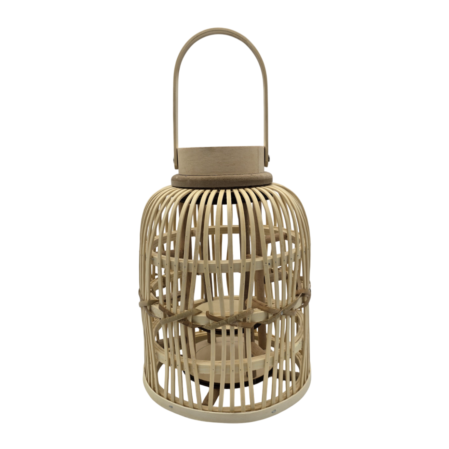 Candelabro De Bambu Natural Porta Vela Nordico Farol 30 CM-6