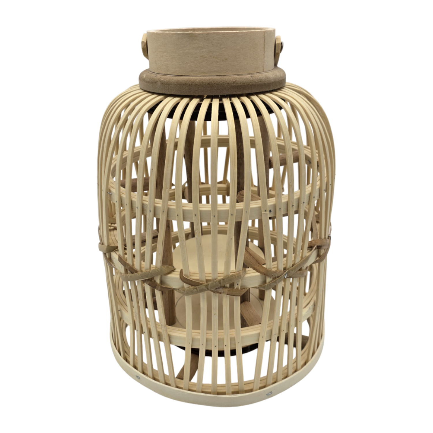 Candelabro De Bambu Natural Porta Vela Nordico Farol 30 CM-7