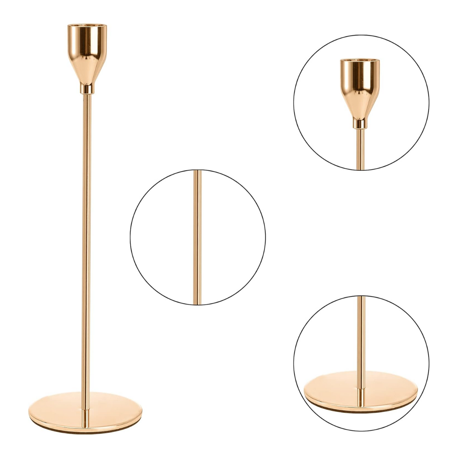 Set 3 Candelabros Porta Velas Dorado Decora Centro De Mesa-5