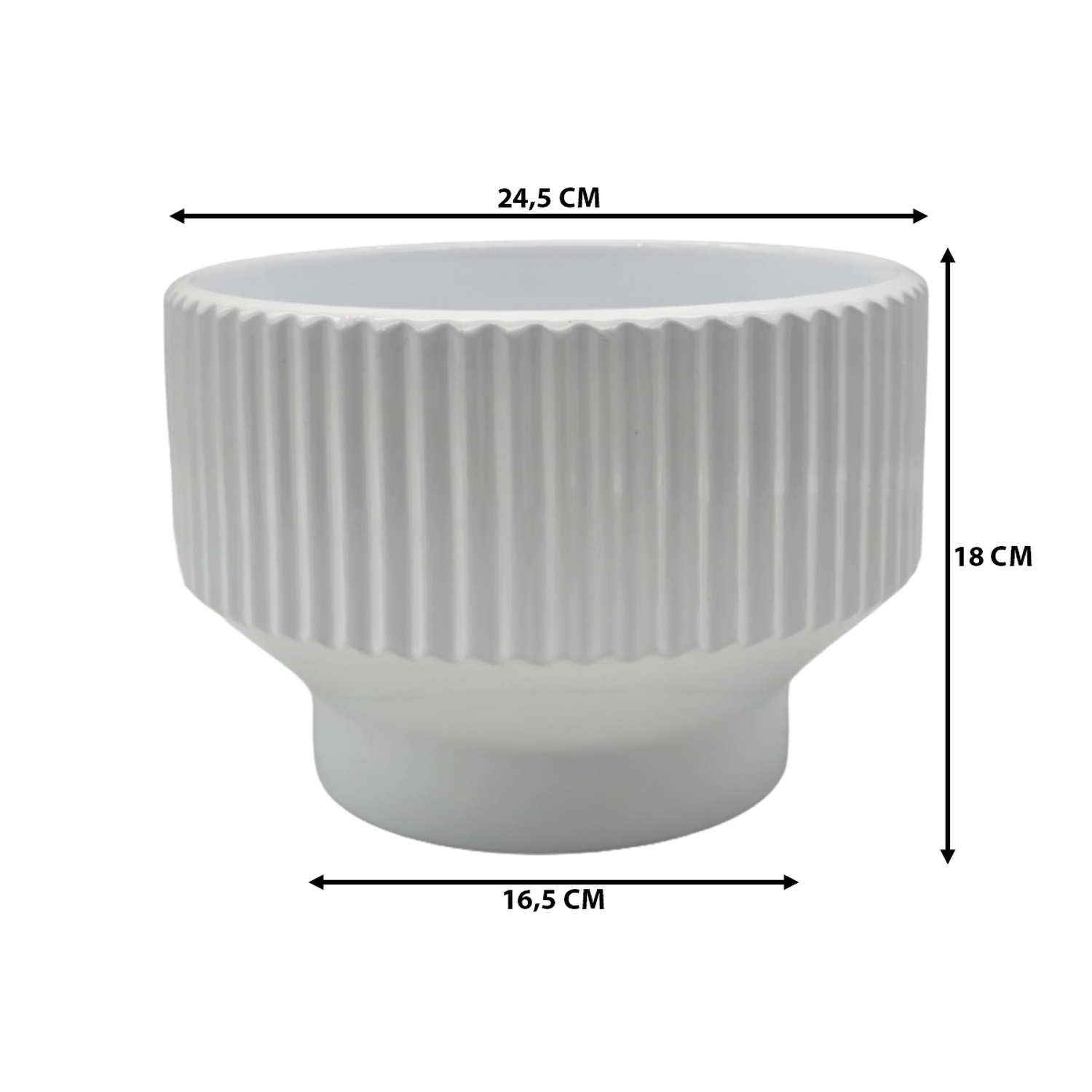 Macetero Maceta De Ceramica Copon Blanco Brillante L-4
