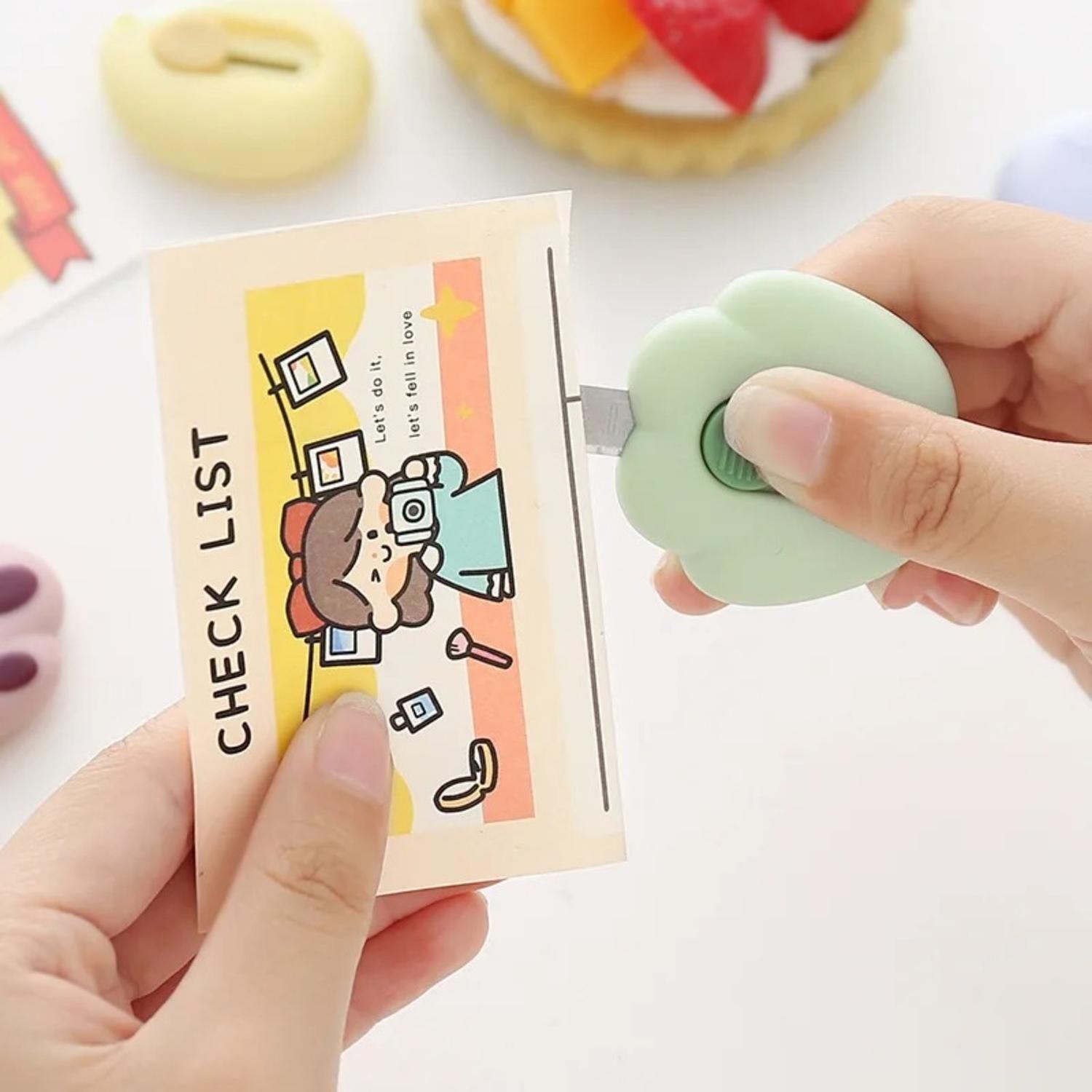 Set Docena Corta Carton Cutter Patita De Gato Kawaii Cute-1