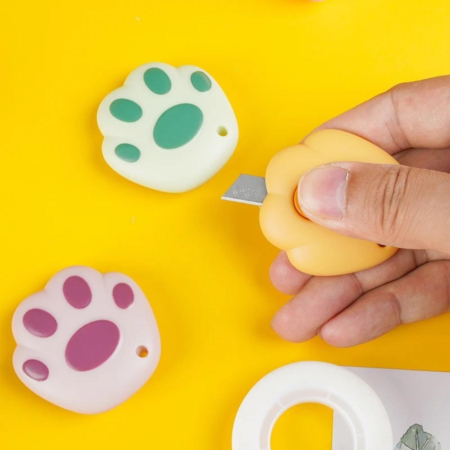 Set Docena Corta Carton Cutter Patita De Gato Kawaii Cute-2