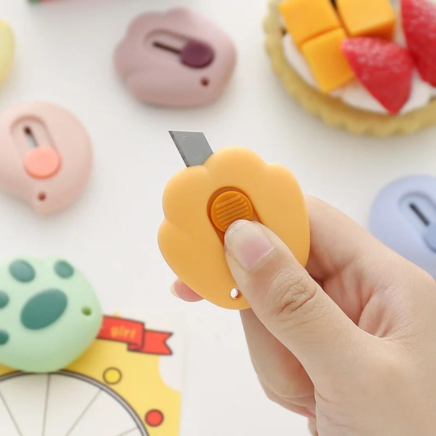 Set Docena Corta Carton Cutter Patita De Gato Kawaii Cute-5