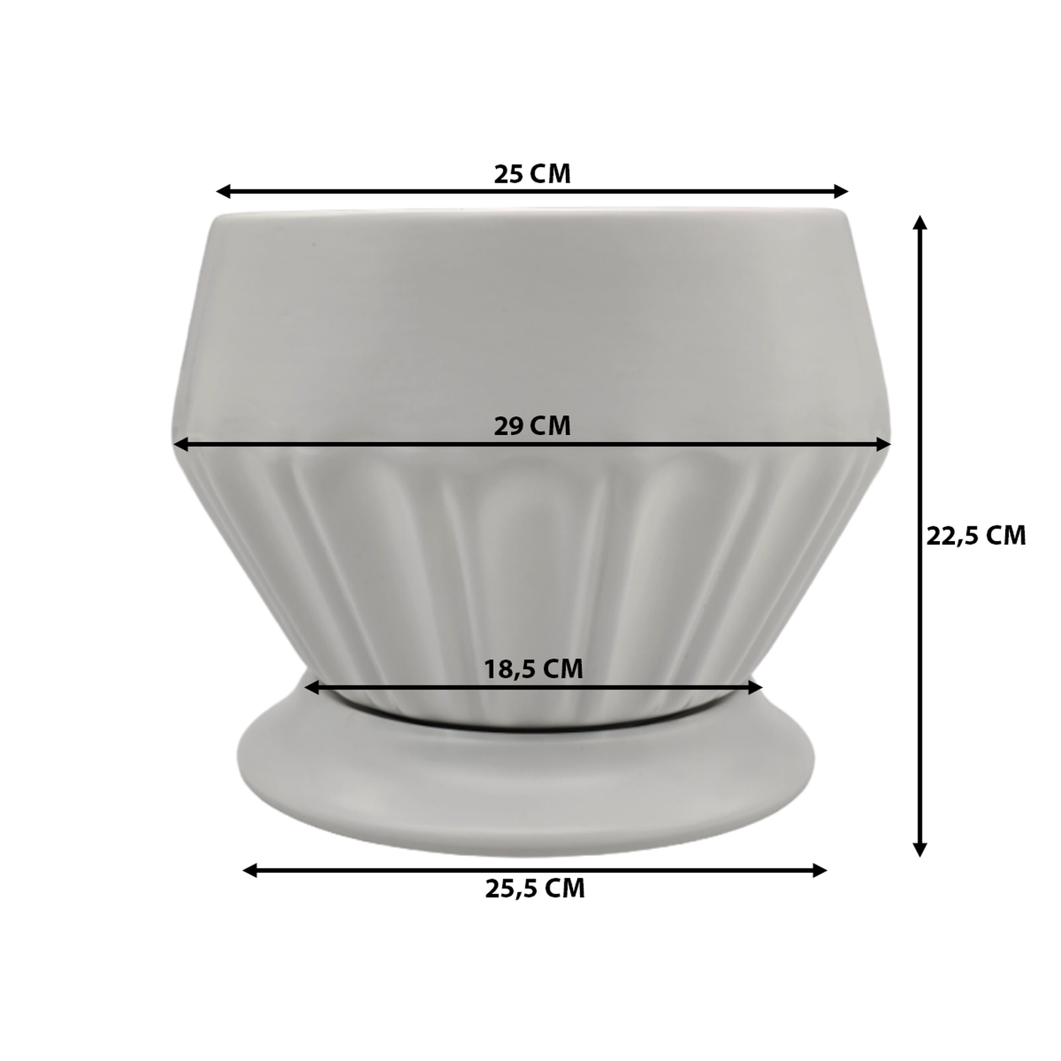 Maceteros Maceta De Ceramica Diamante Elegante Blanco L-5