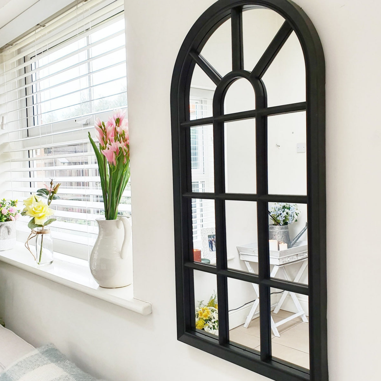 Marco Espejo Decorativo Forma De Ventana Vintage Alargado N-1