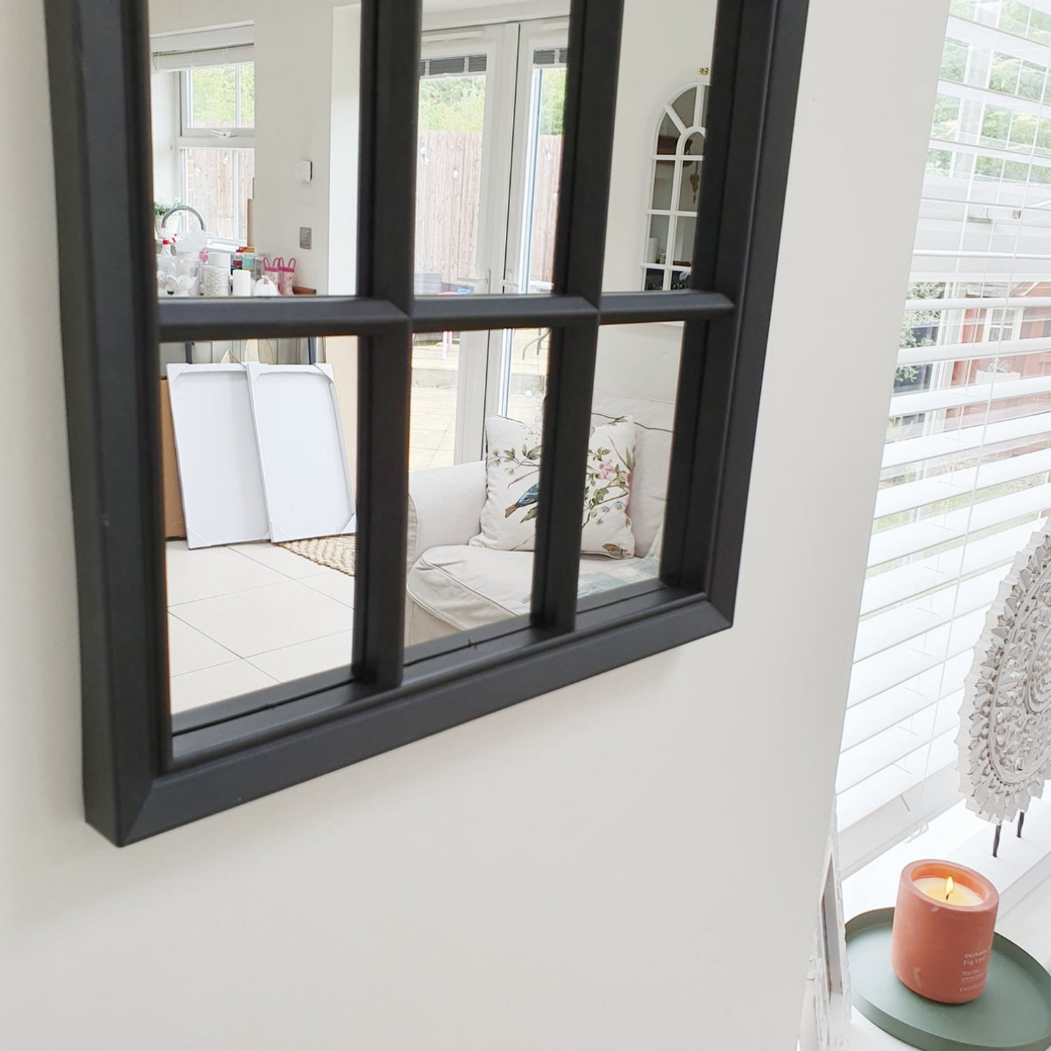 Marco Espejo Decorativo Forma De Ventana Vintage Alargado N-3