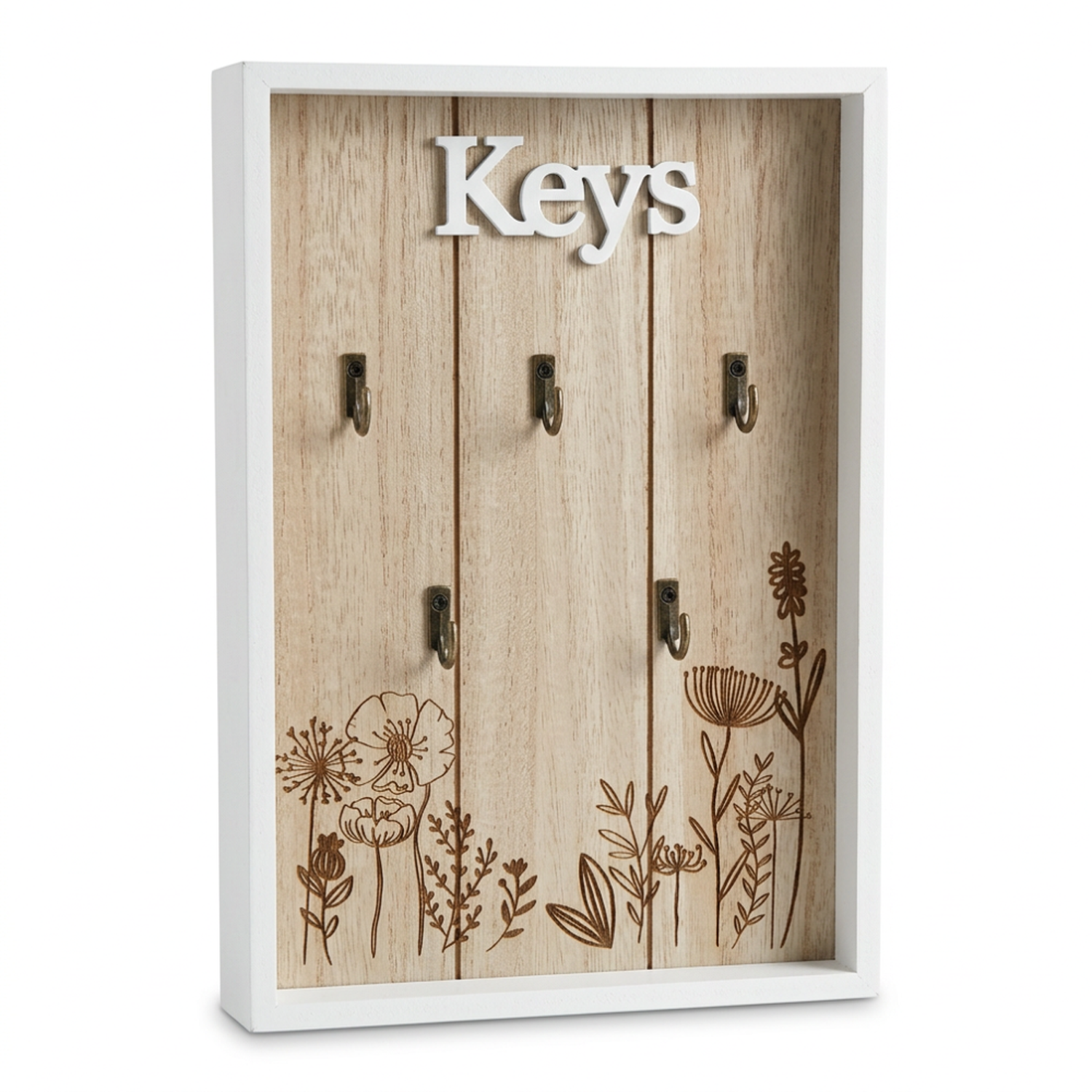 Porta Llave De Madera Cuadro Colgador Decorativo Para Llaves-0